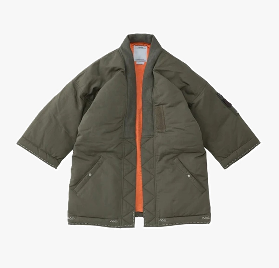 VISVIM SANJURO KIMONO DOWN JKT (( USED A )) 中古美品 - OLIVE SIZE 2 PRE ORDER ITEM (預訂中)