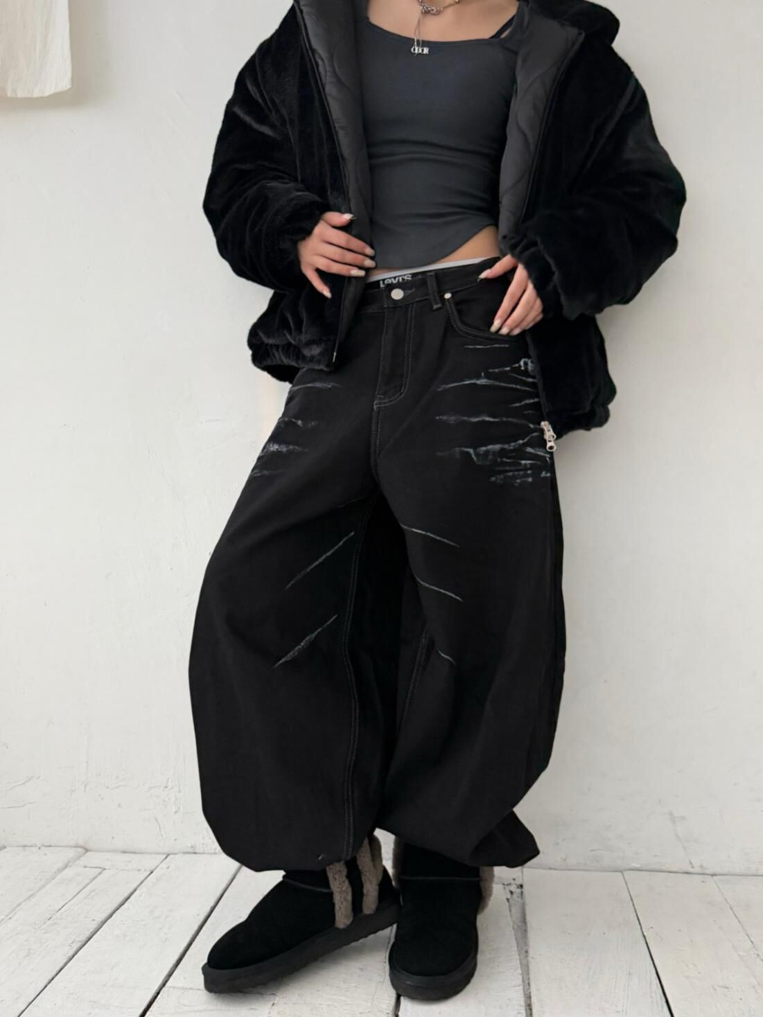 仿洗水鬆身褲 Seeot-091P