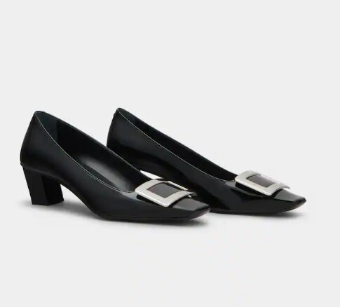 1FF0101-090 ROGER VIVIER Belle Vivier Pumps In Patent Leather Black (SS26) #RVW00600920D1PB999 (S-EU-E)