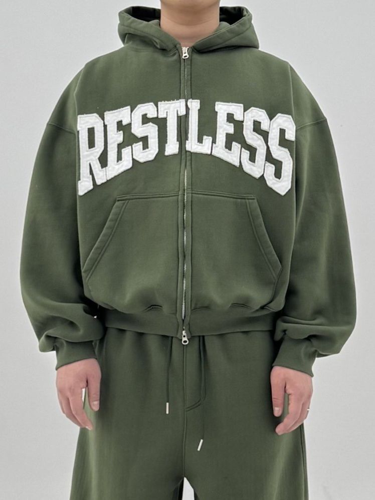 英文字連帽拉鍊外套(薄抓毛底) COVILL-246JK