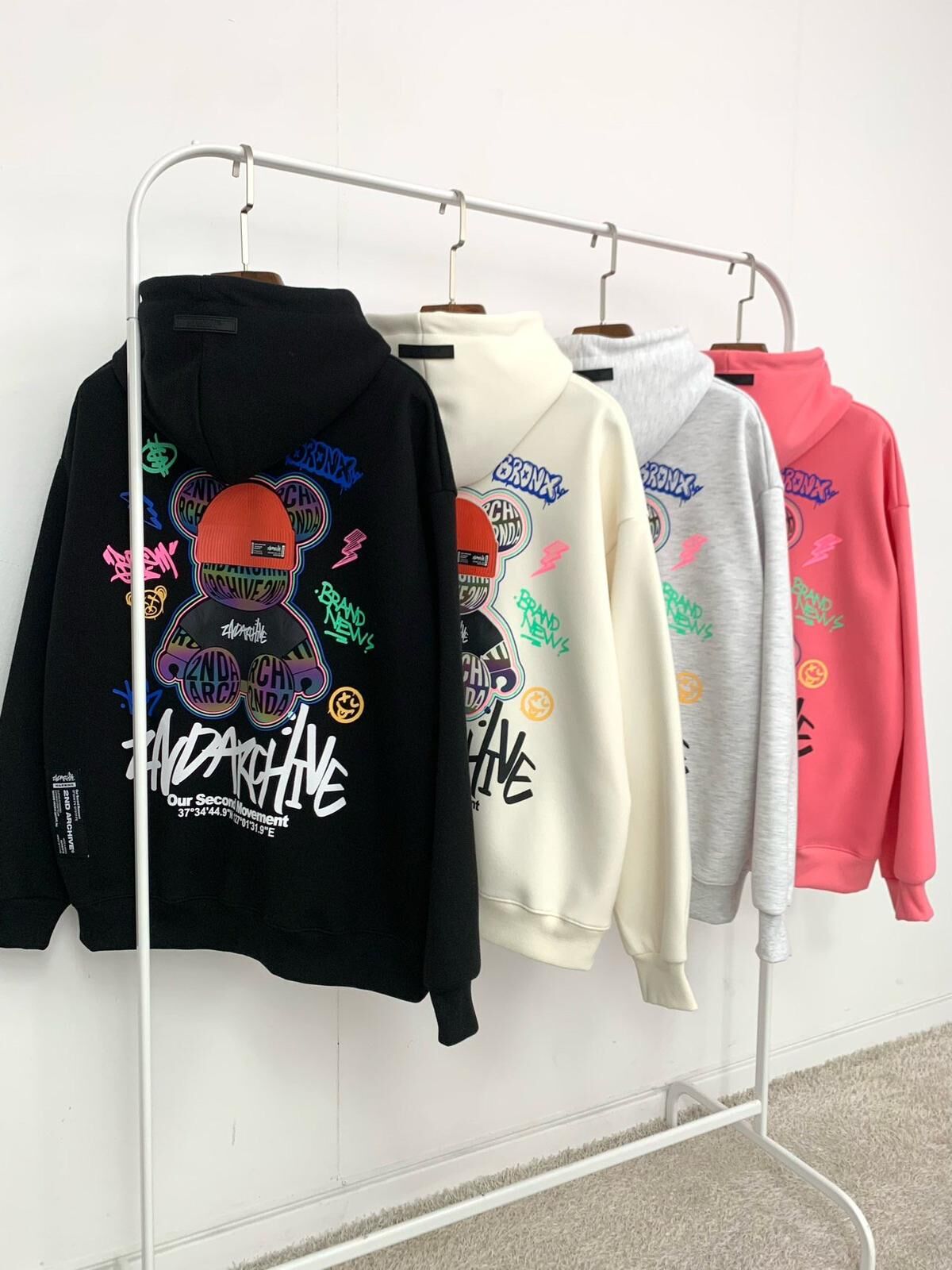 3M熊仔圖案英文字連帽衛衣 2nd-313T