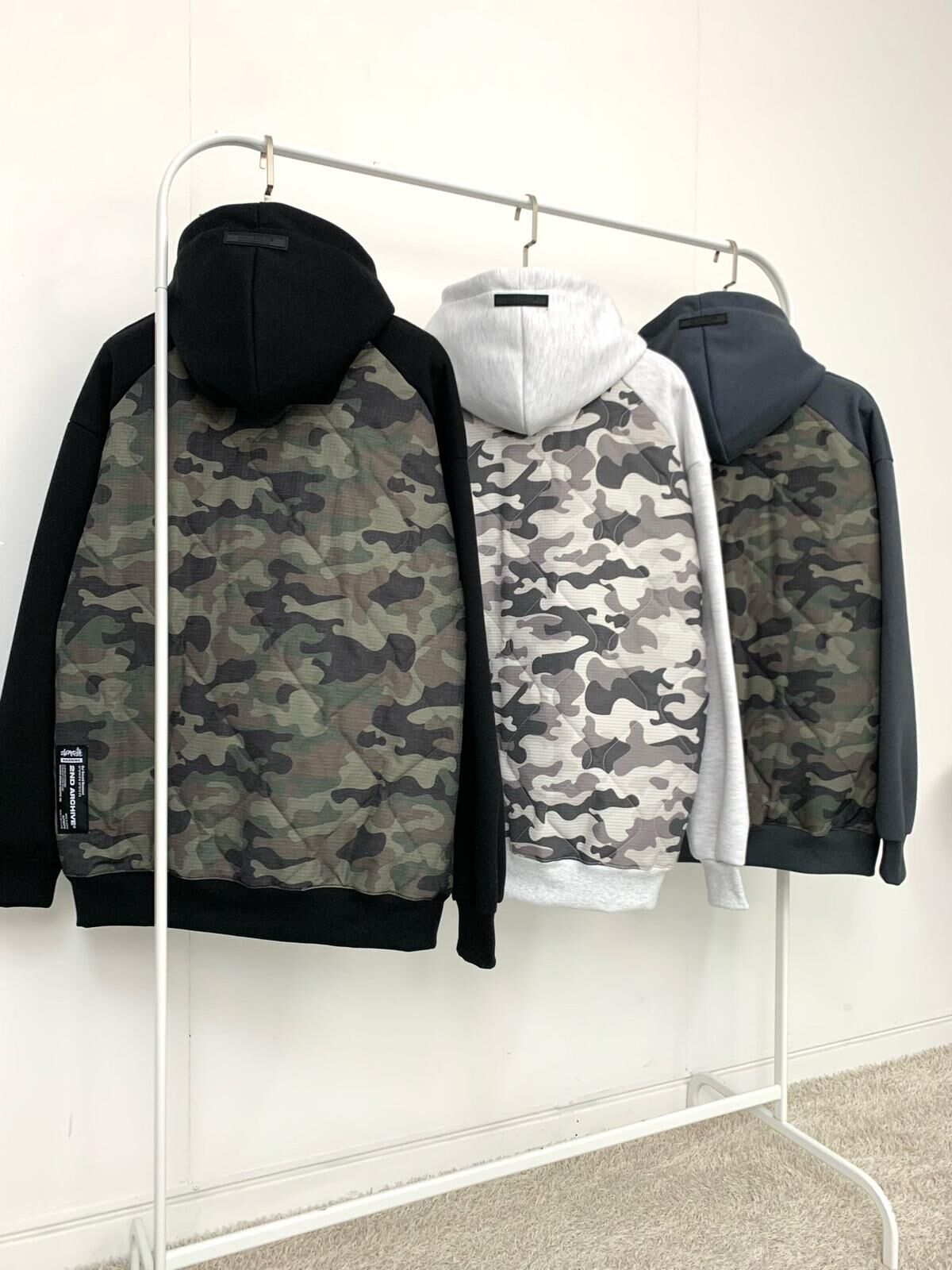 拼迷彩連帽衛衣(薄抓毛底) 2nd-316T