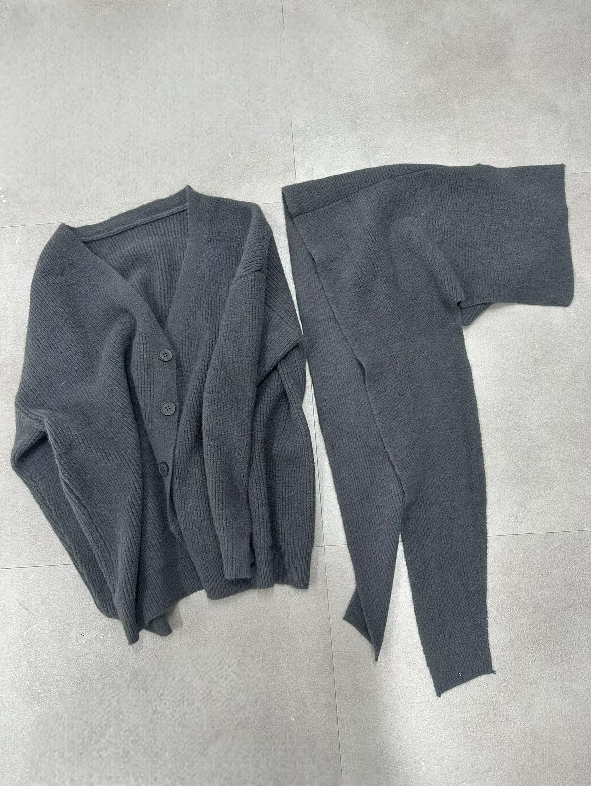 SN012 淨色長袖開胸外套連圍巾 Free size