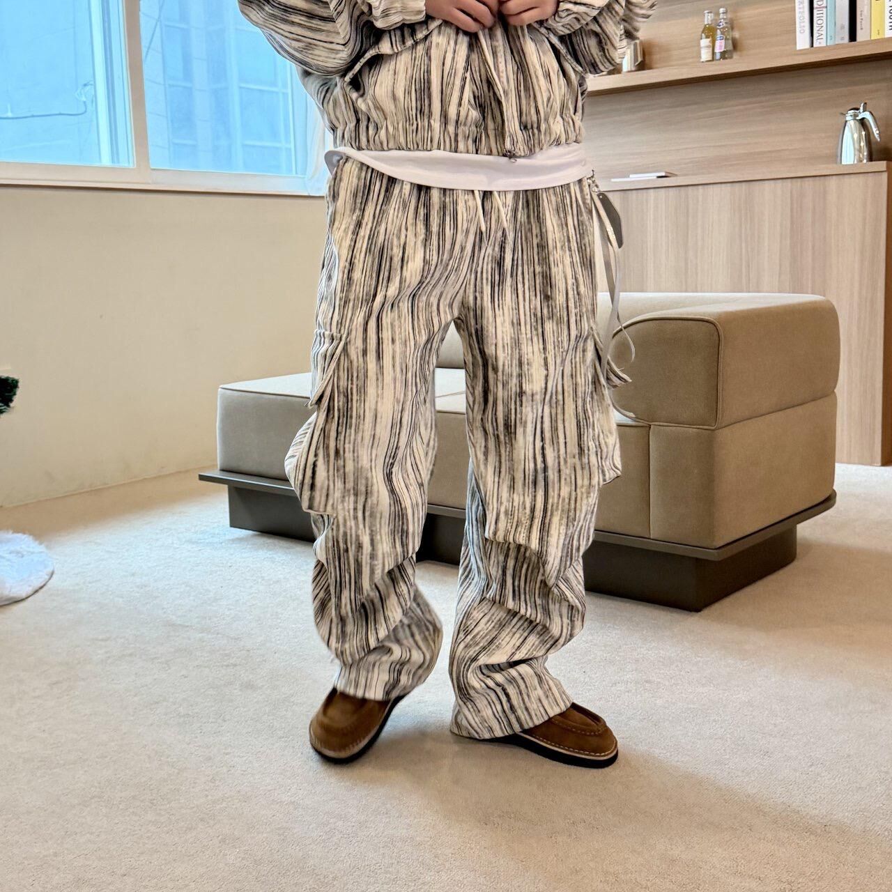 直紋工裝鬆身褲 BY-479P