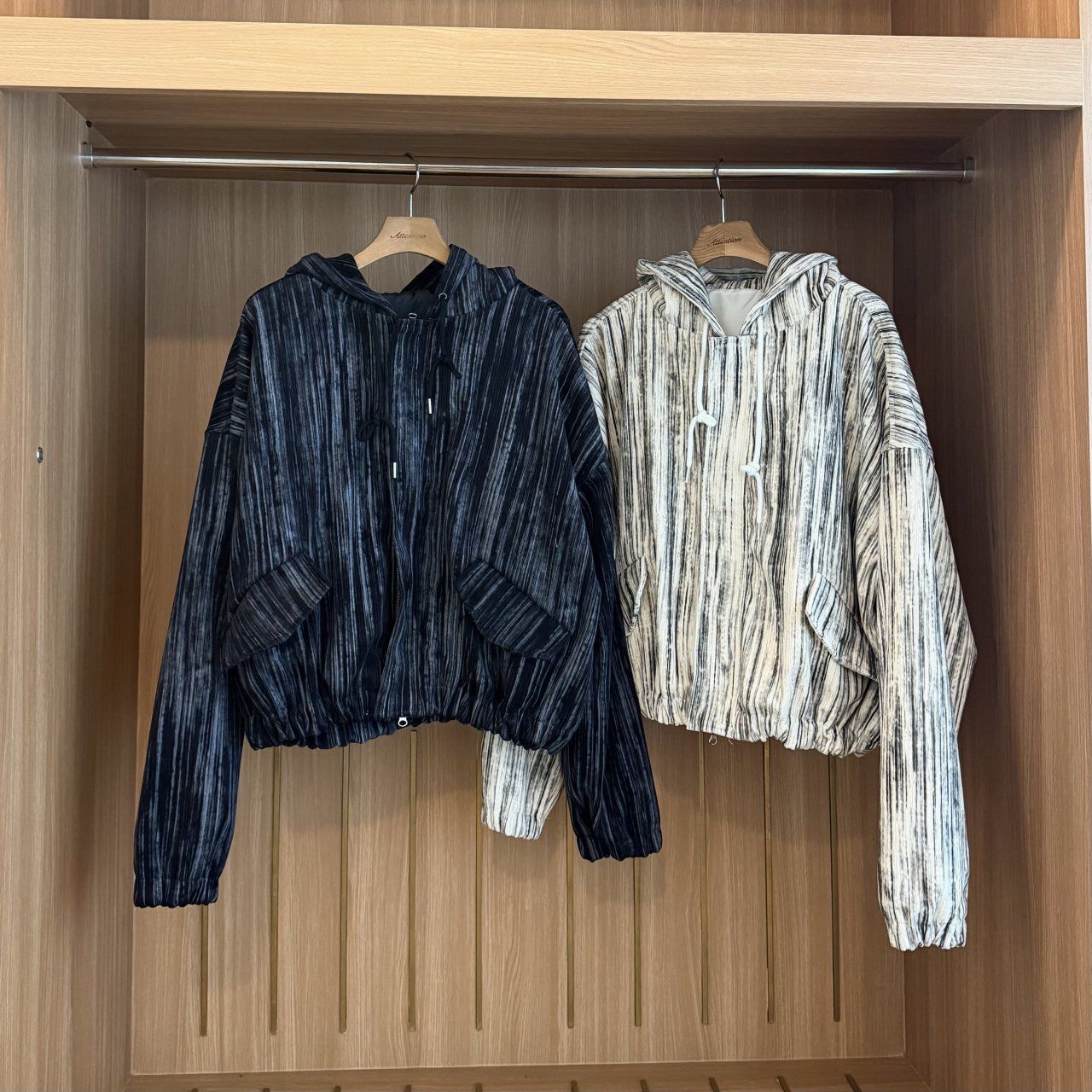 直紋連帽拉鍊外套 BY-480JK