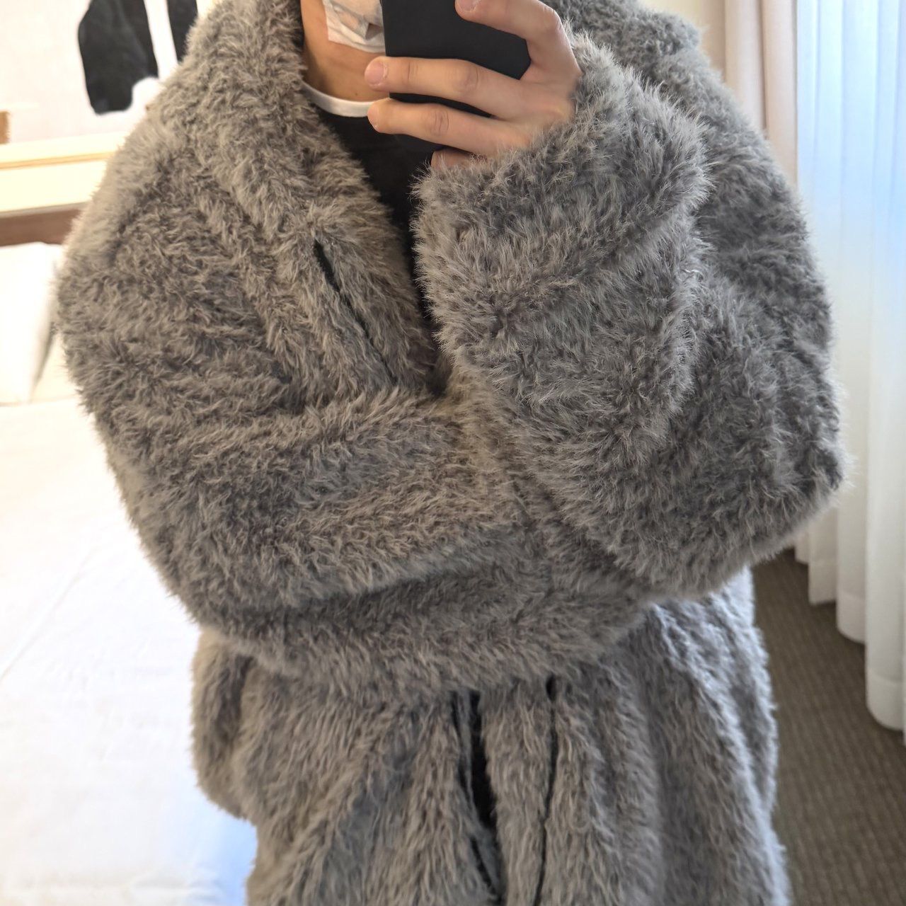 淨色連帽拉鍊毛毛褸 BY-481JK