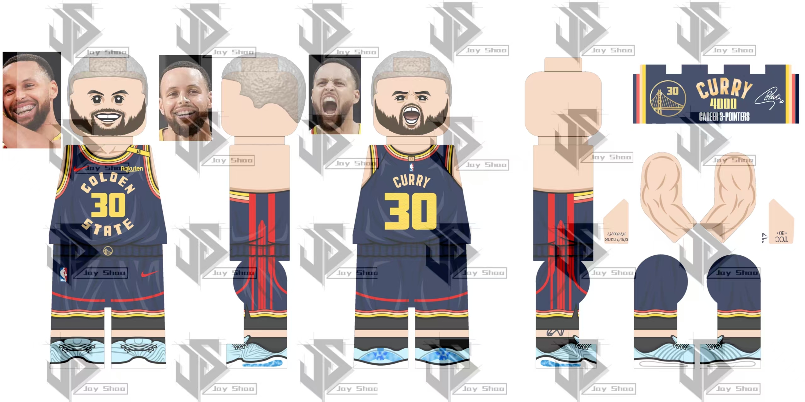 [J.S] [In Stock] Curry - 4000 Career 3 pointers Ver [UVprinted]