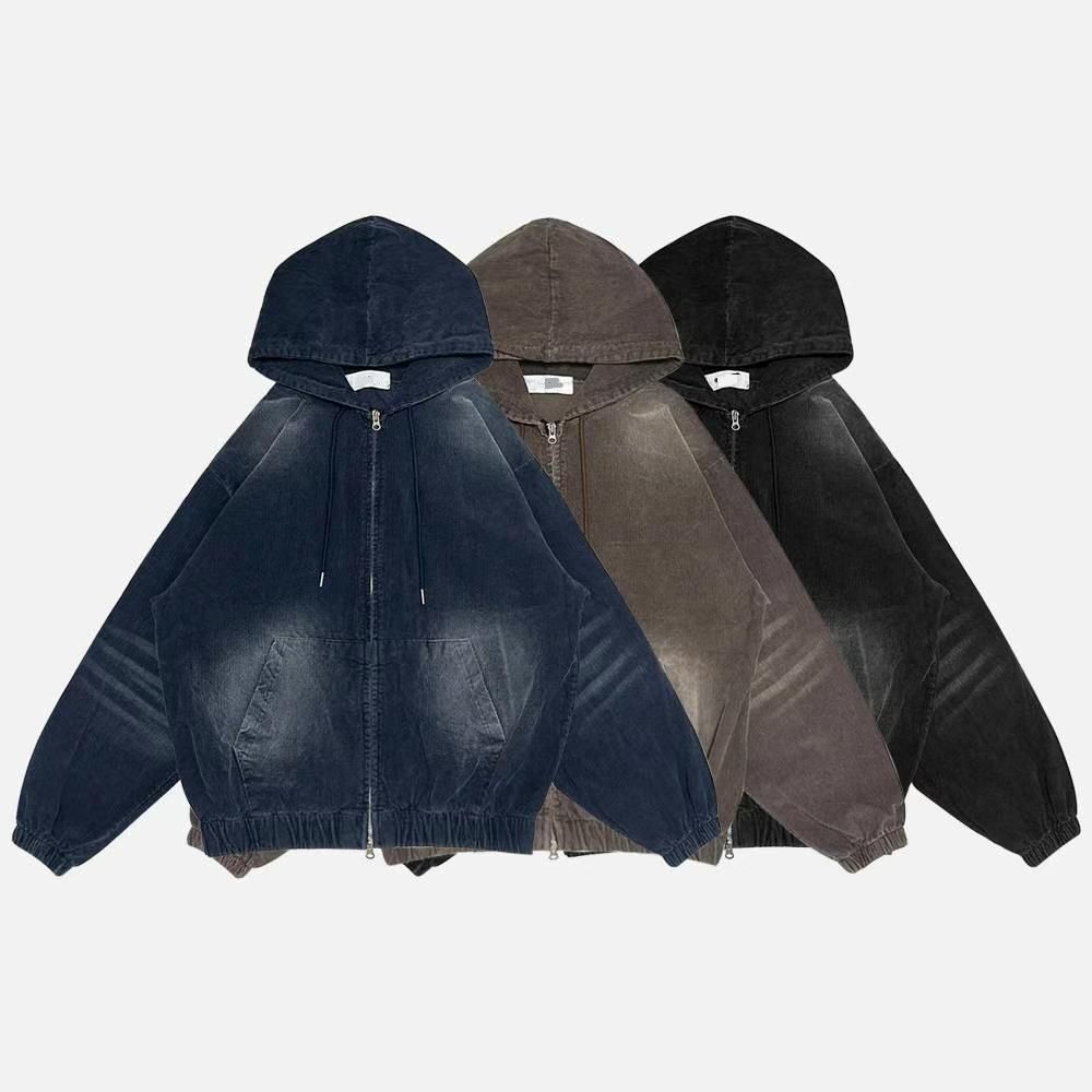 洗淨色連帽拉鍊外套 JK2757