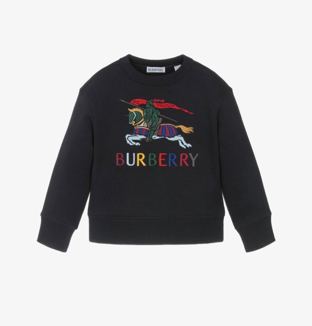 BBR Kids 黑色 刺繡彩馬圖案 衞衣