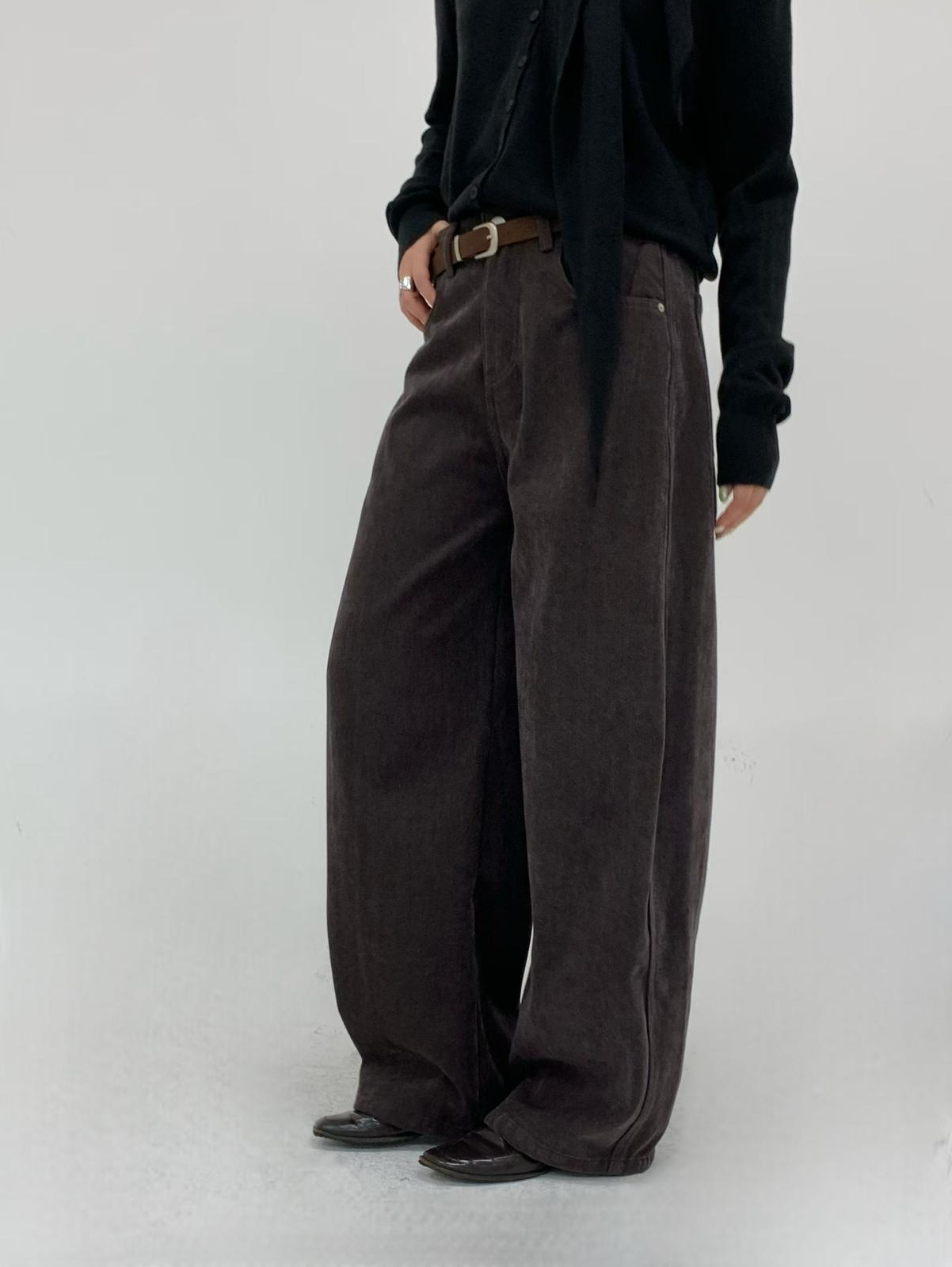 SN021 淨色內絨毛長褲連皮帶