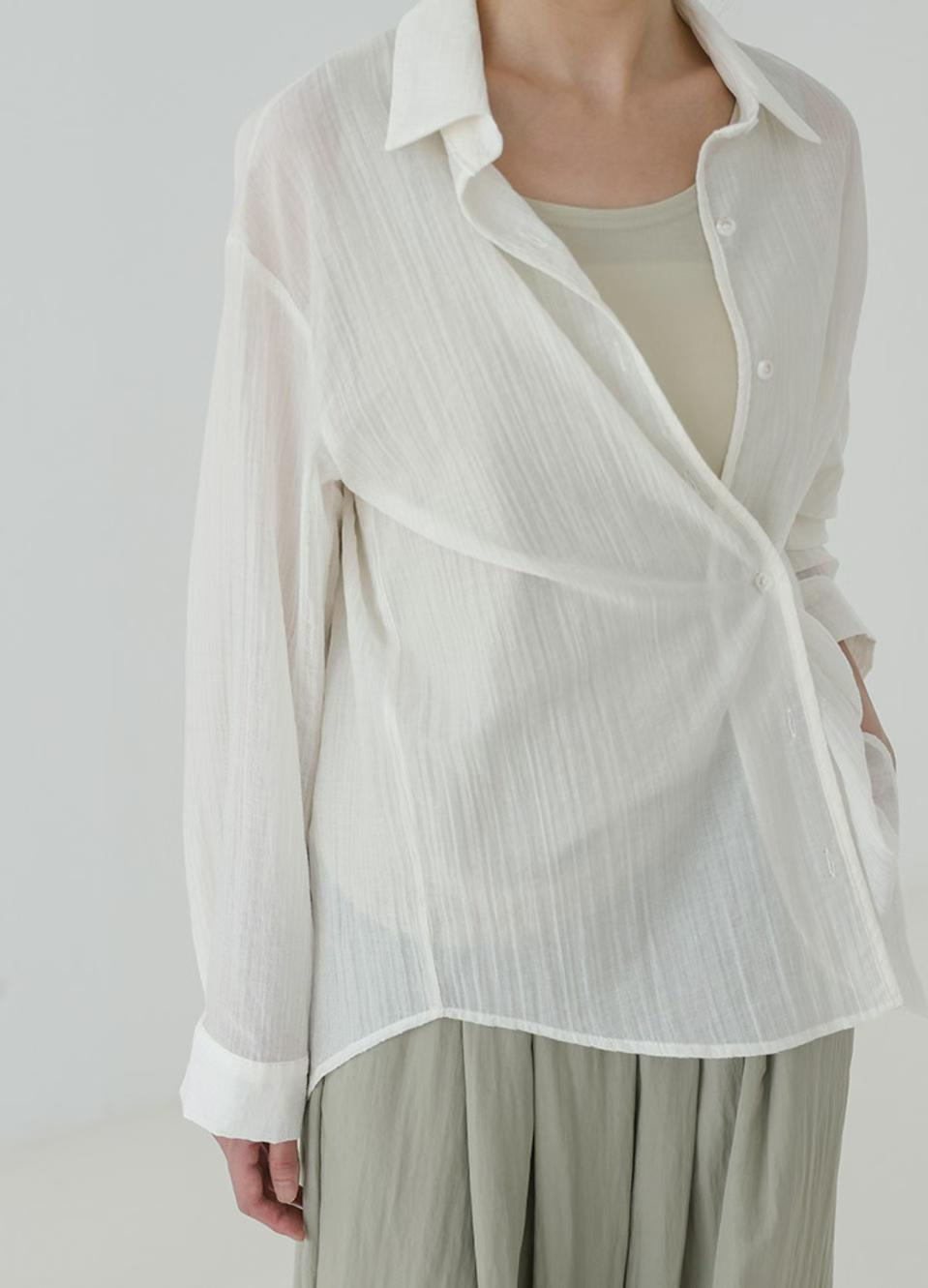 SN031 淨色有領小束腰上衣 Free size