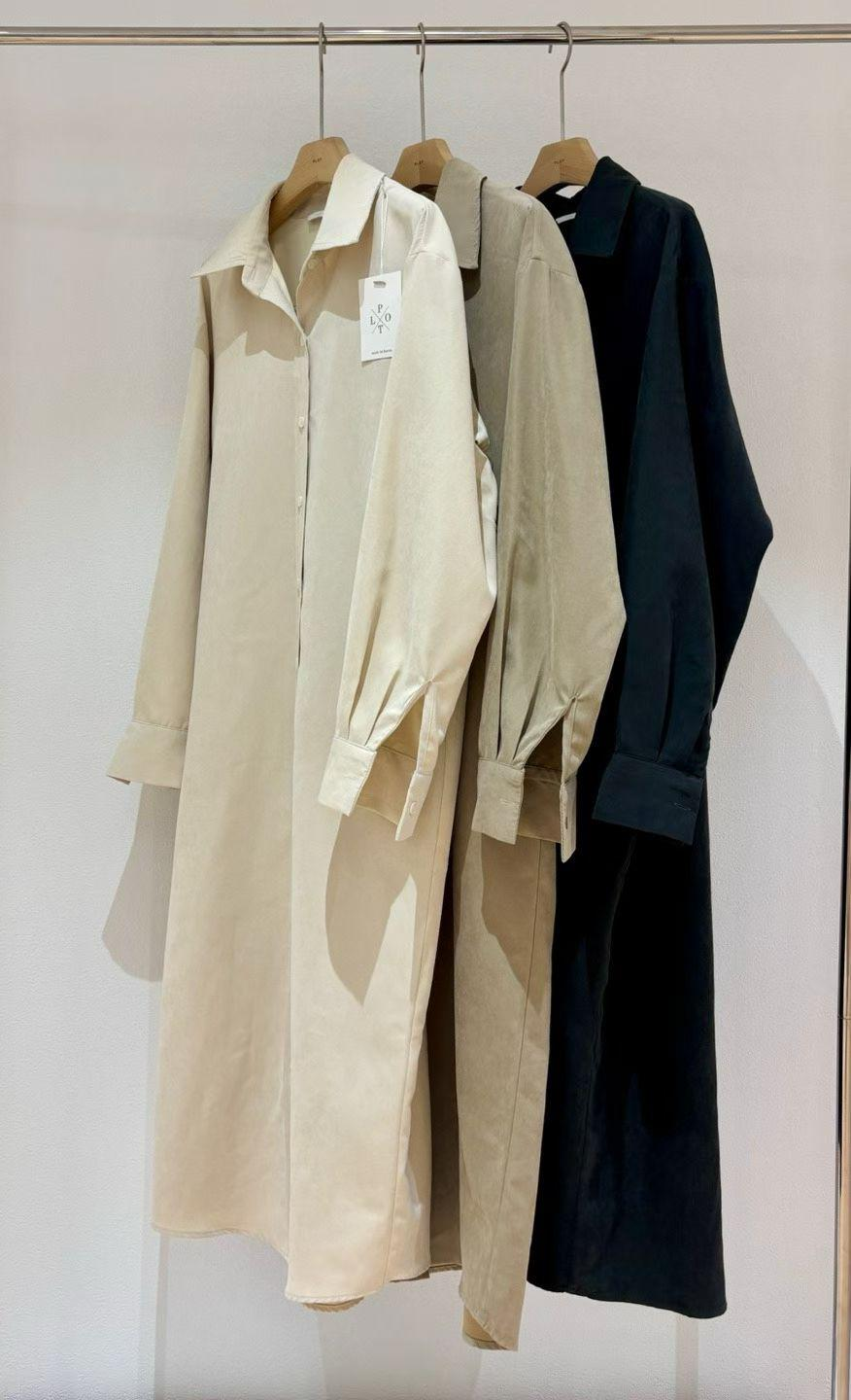 SN046 淨色長袖開胸外衣(不連裙) Free size