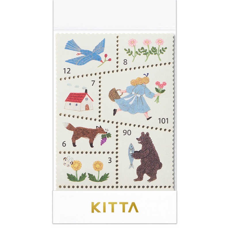 森林早晨 燙金郵票系列 隨身攜帶和紙膠帶 KITPP007｜日本 KITTA