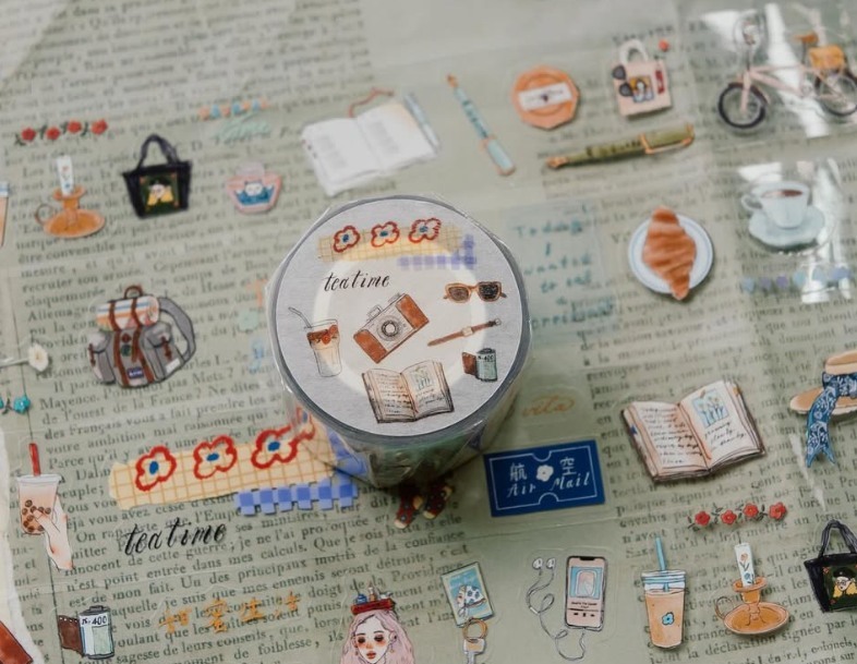 La Dolce Vita Tape - 365 days of daily cutting PET - Tea time (Kiss Cut)