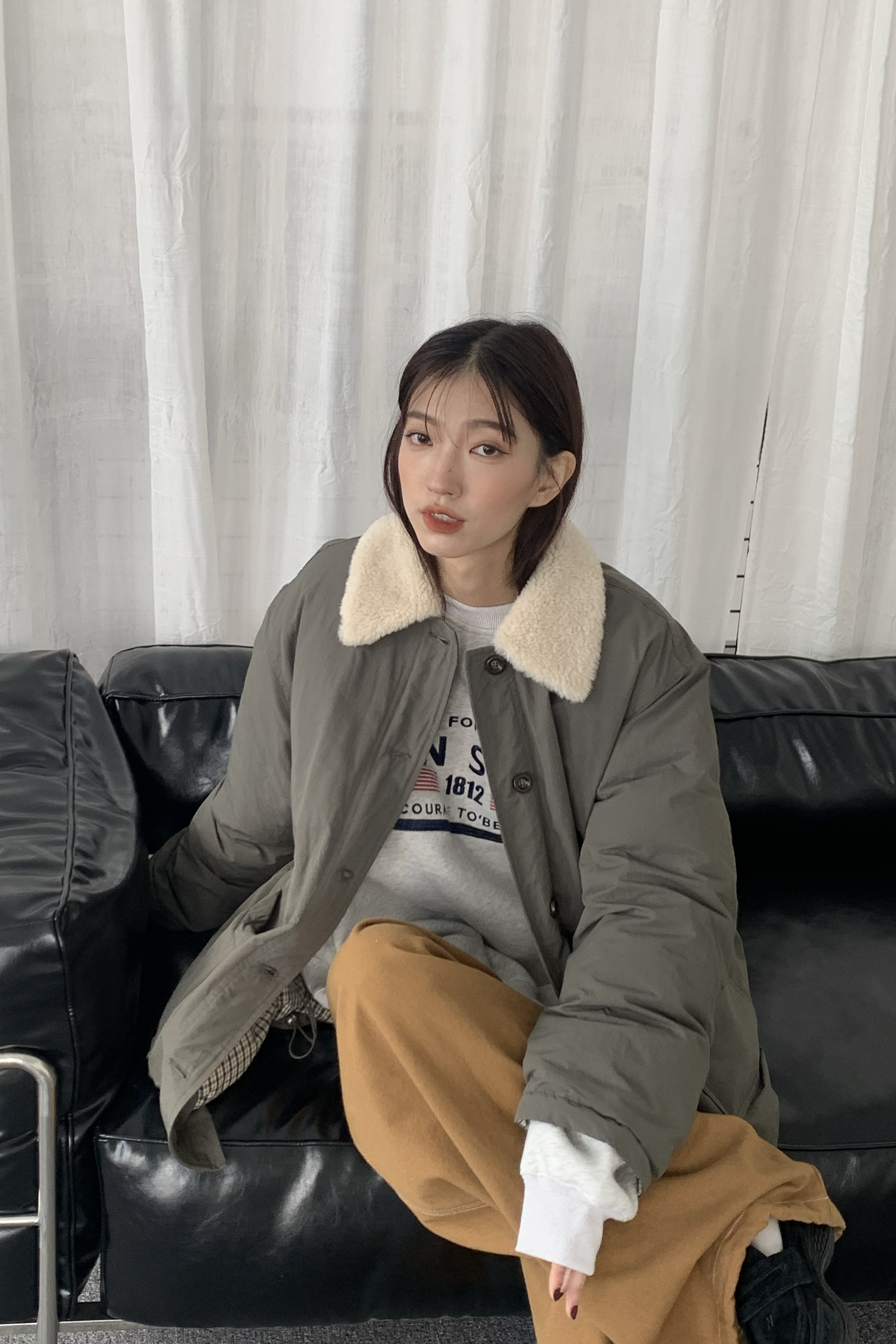 日感拼領50%羽絨外套 3色