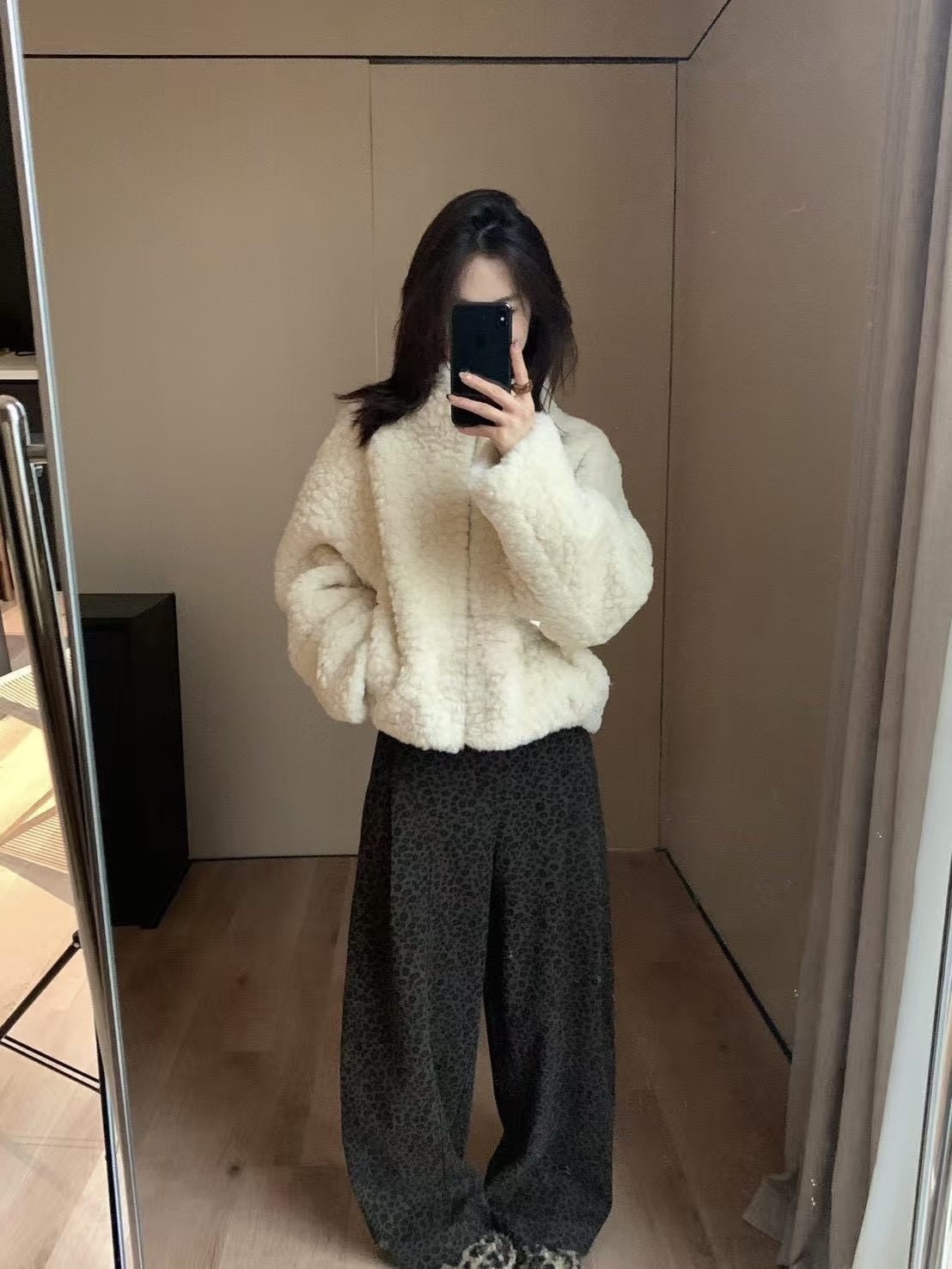 927 加絨厚磅設計感落地褲