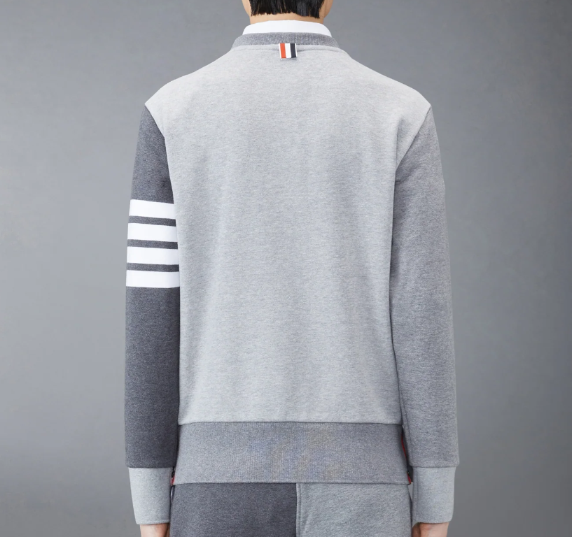 1FF0101-119 THOM BROWNE Funmix Classic Loopback 4-Bar Sweatshirt Tonal Grey (SS26) #FJT062F-00535-982 (C-EU-E)