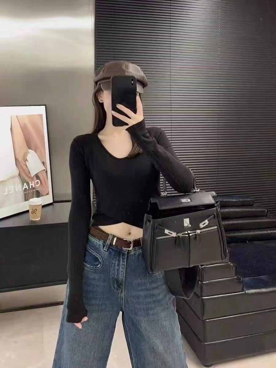 615 下交叉羊絨加絨打底衣