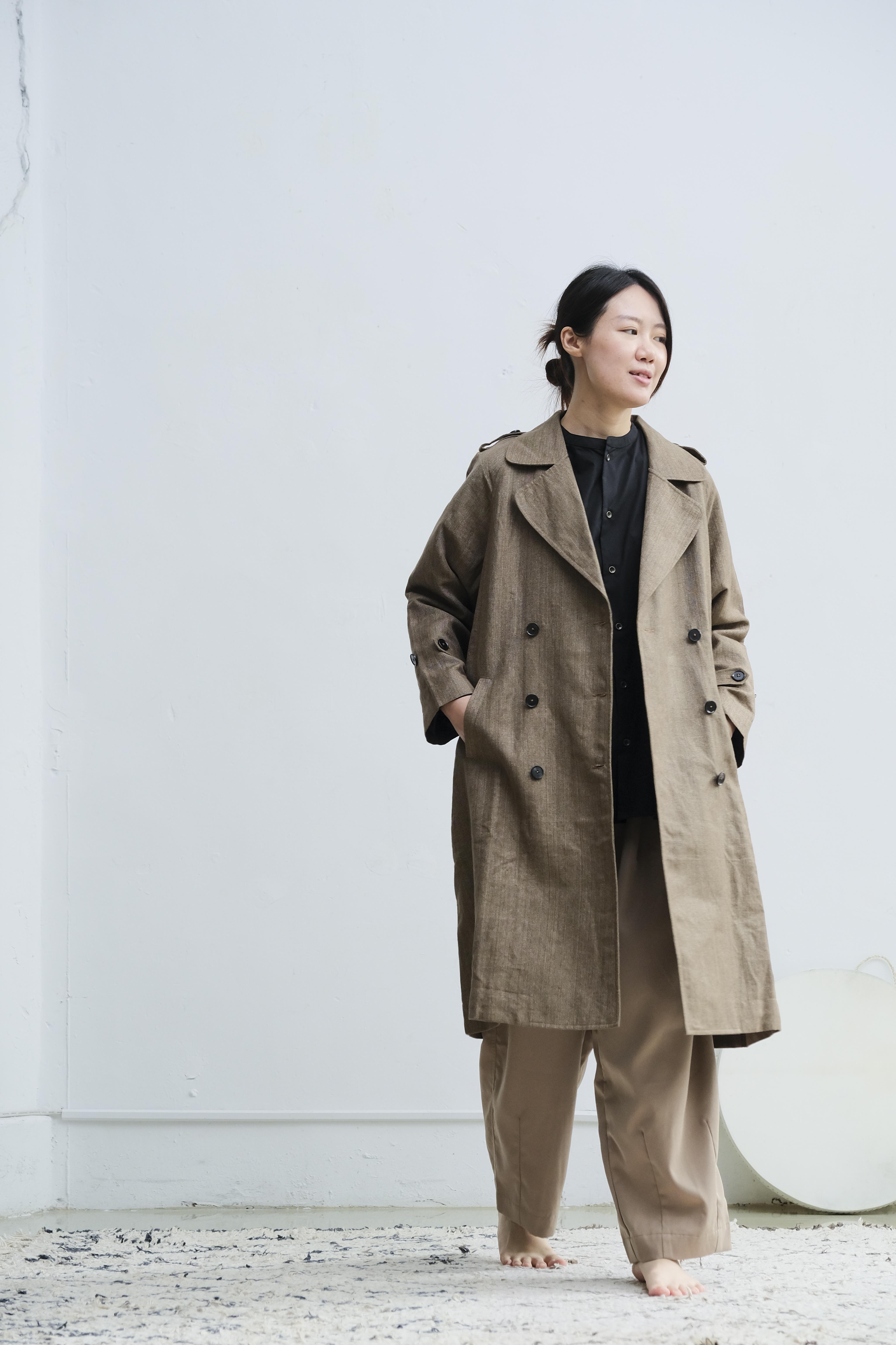 Ujeli 風衣外套 亞麻棕