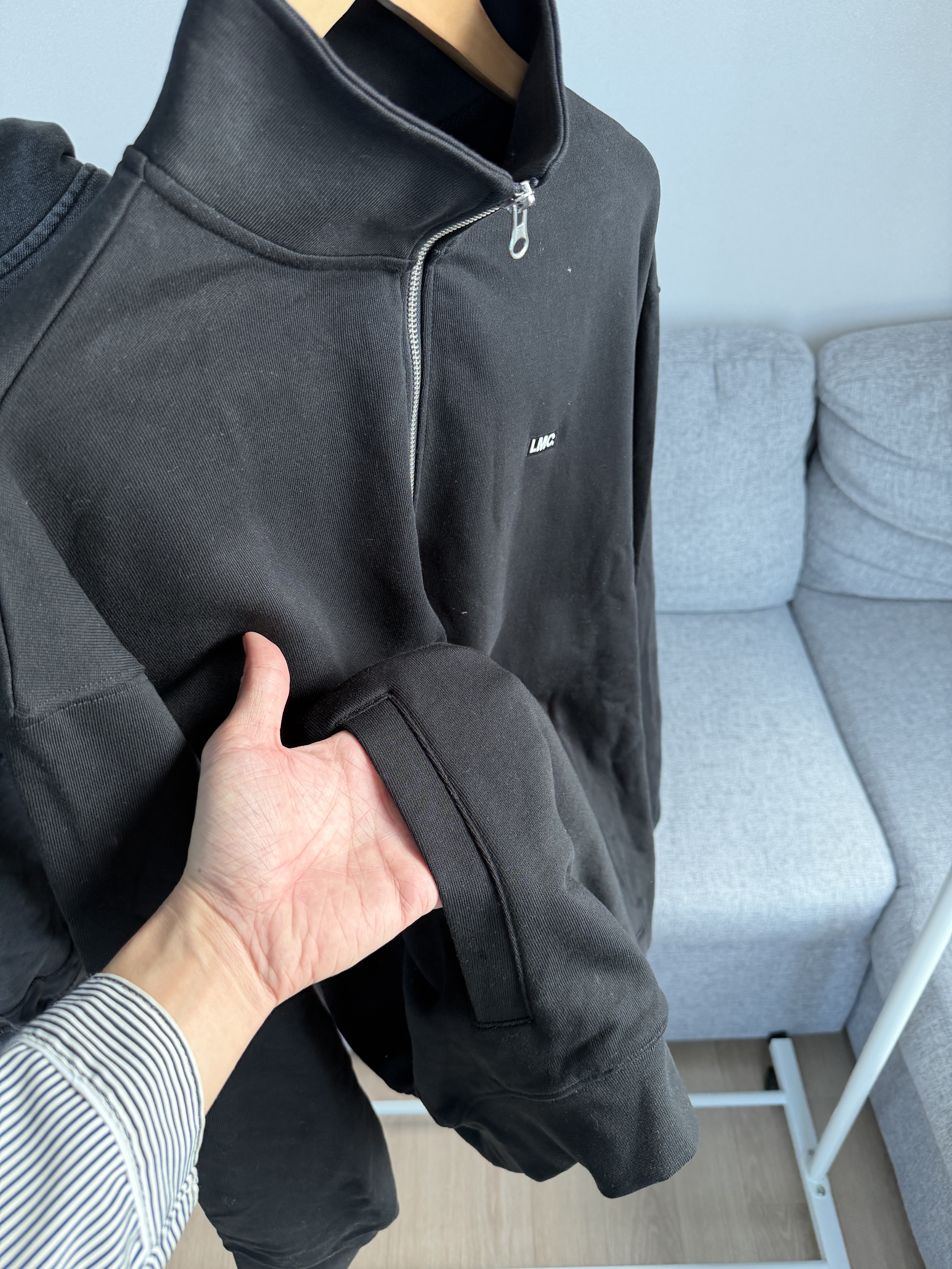 二手衣／韓國潮牌 LMC 高領拉鍊上衣 黑色 9.8成新