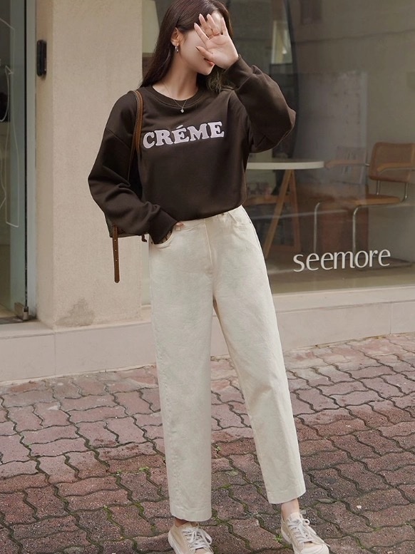 172 正韓刺繡毛感字母薄衛衣