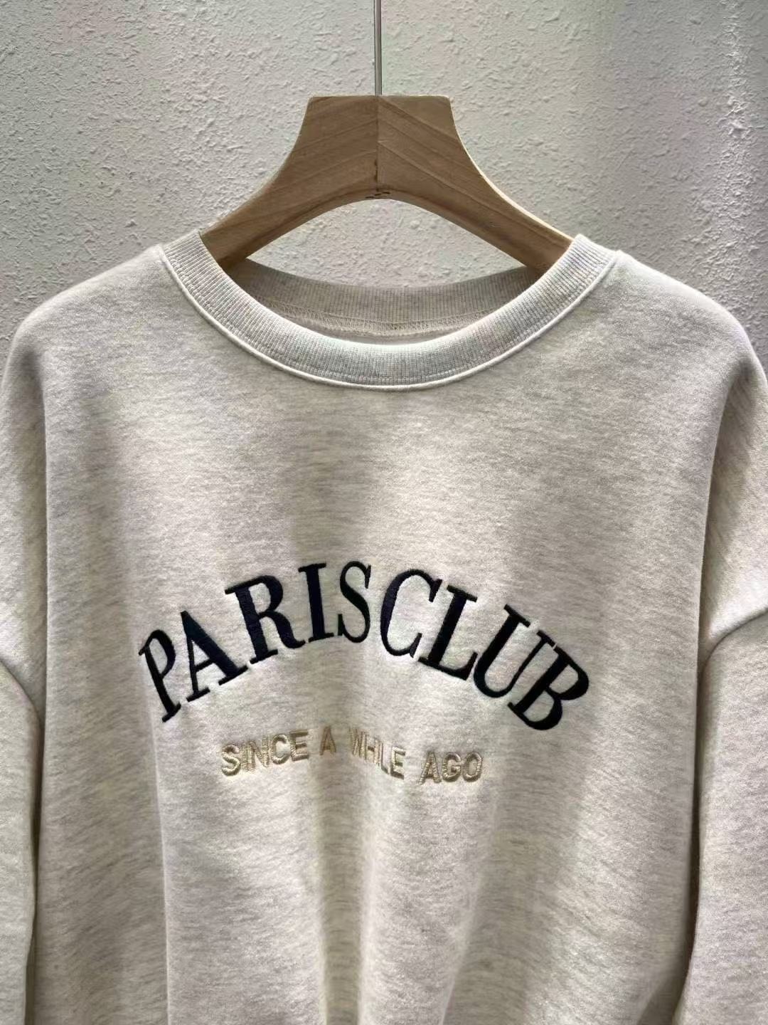 429 下擺抽繩綁帶刺繡字衛衣(內刷絨)