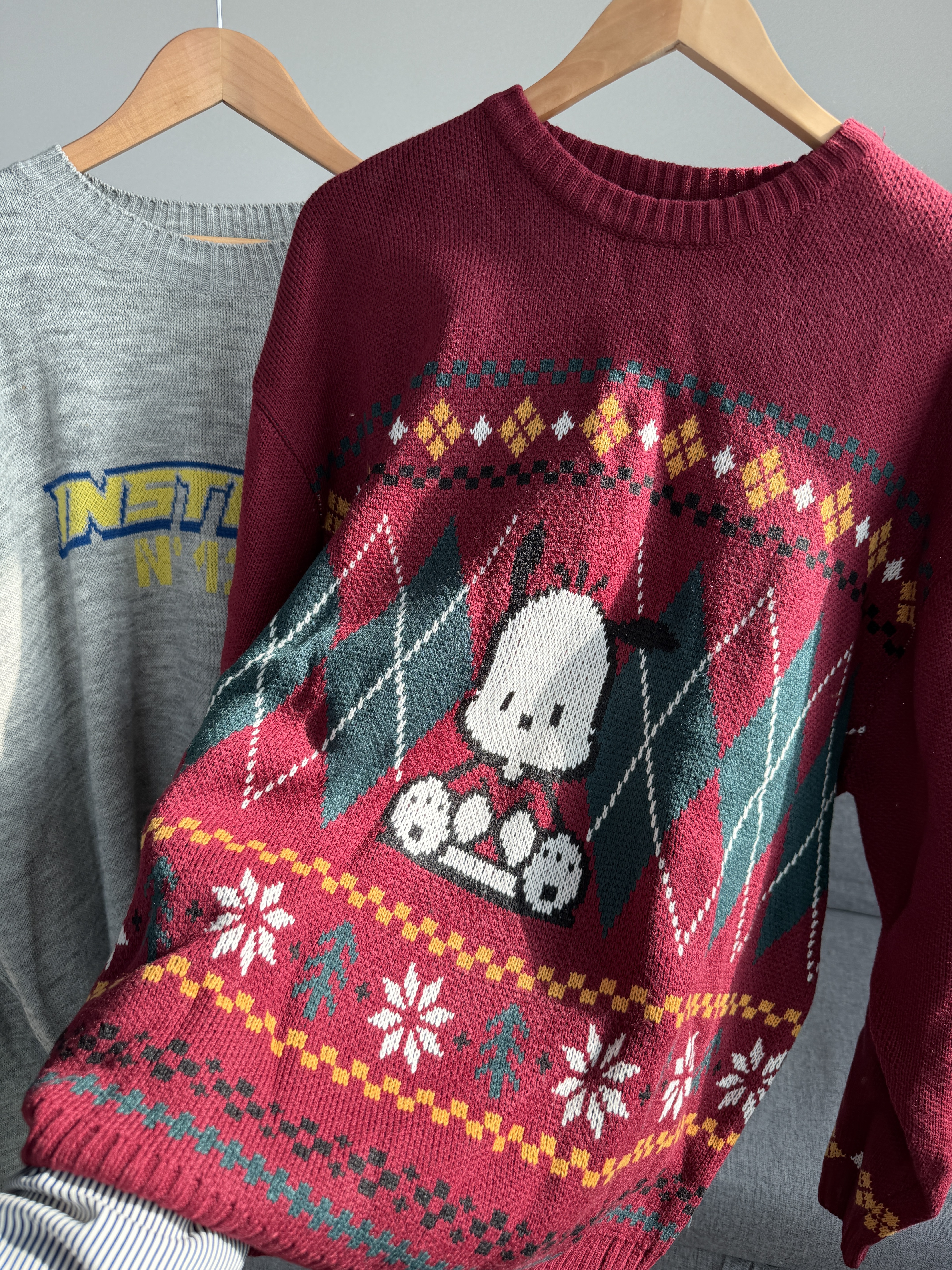 二手衣／韓國潮牌 Wai wki 聖誕帕恰狗針織衫 紅色 全新