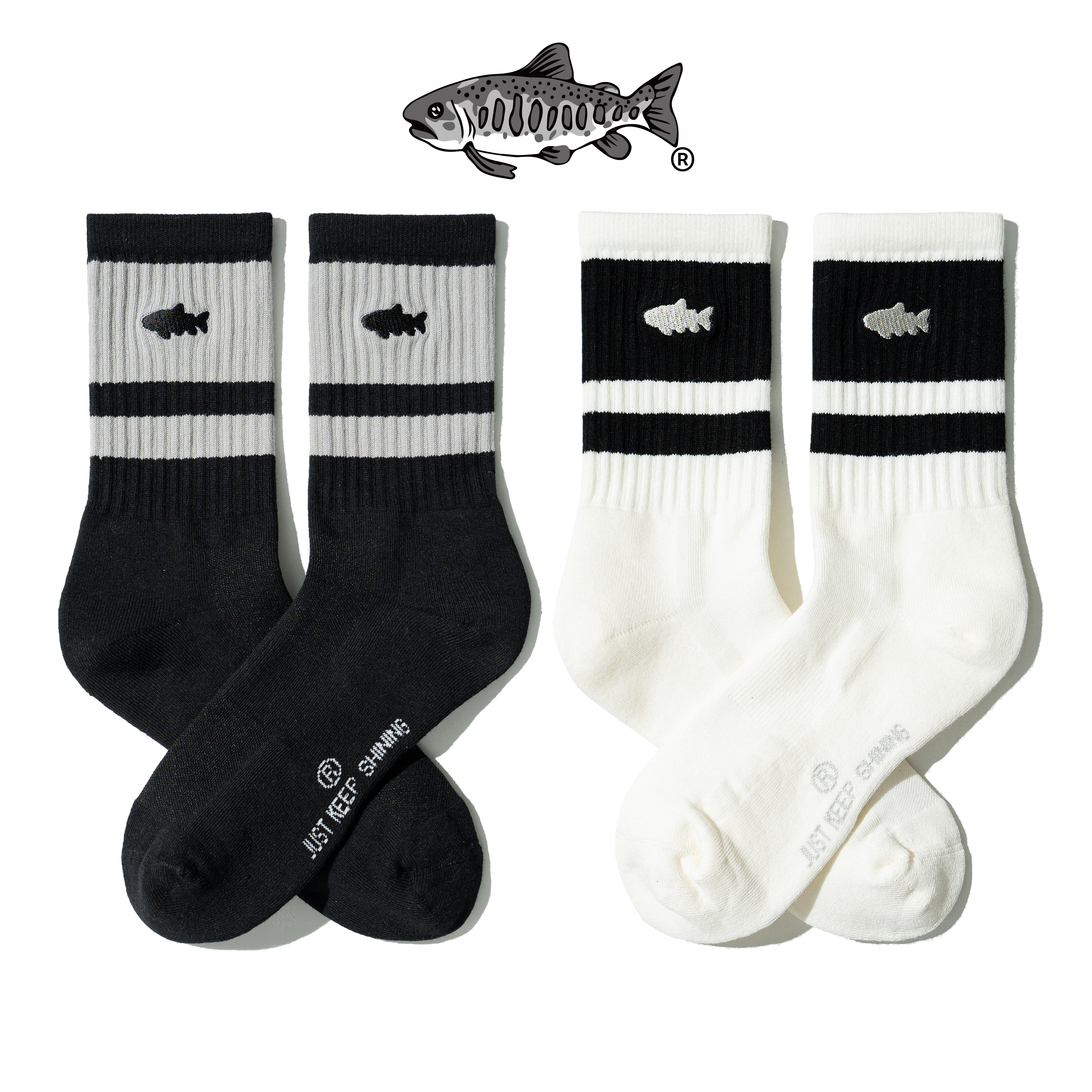 AGILITY Double Striped Ribbed Socks 魚影 雙條紋長襪 [SC95]