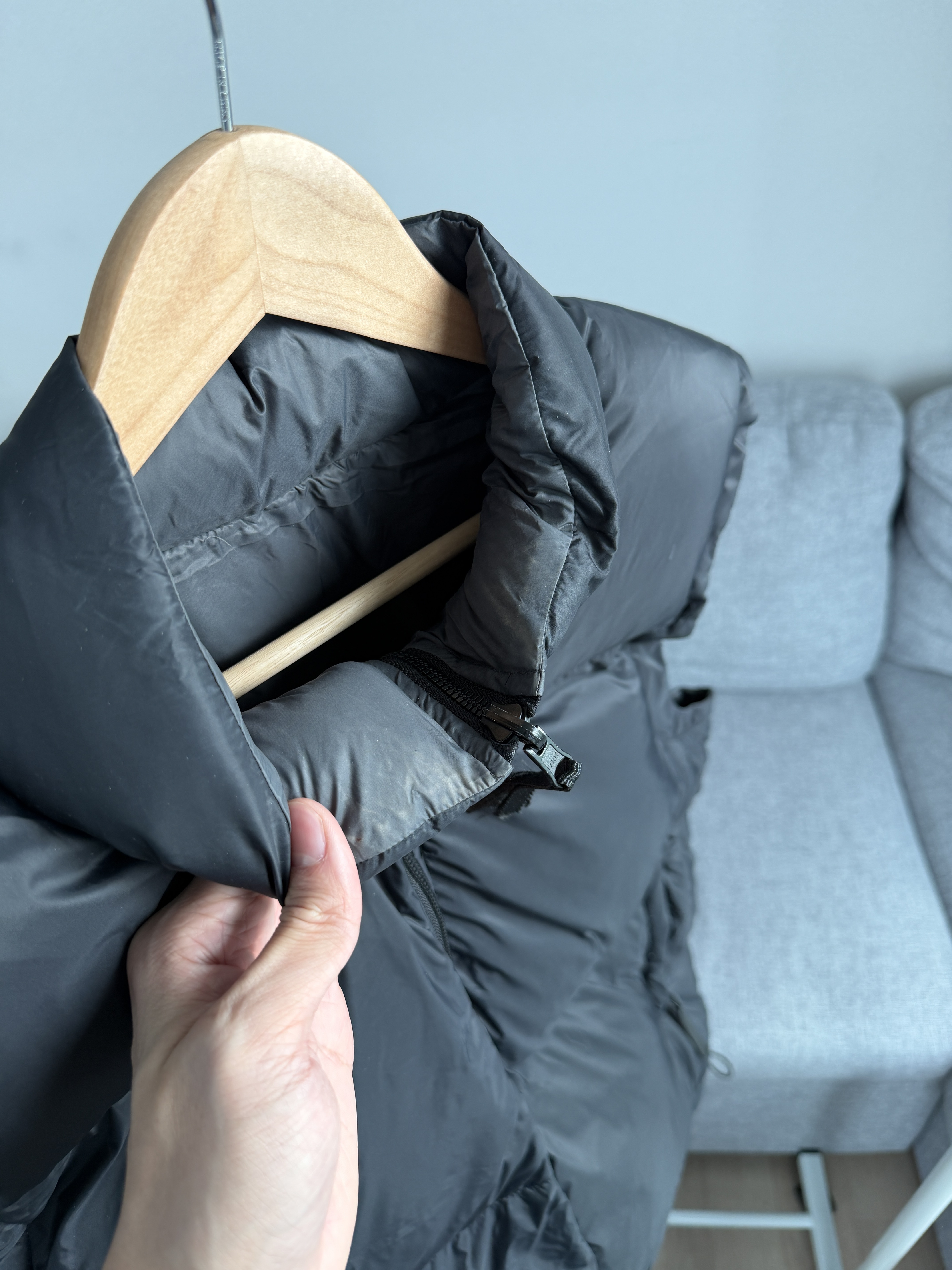 二手衣／東大門 吐司羽絨背心 黑色 8.5成新