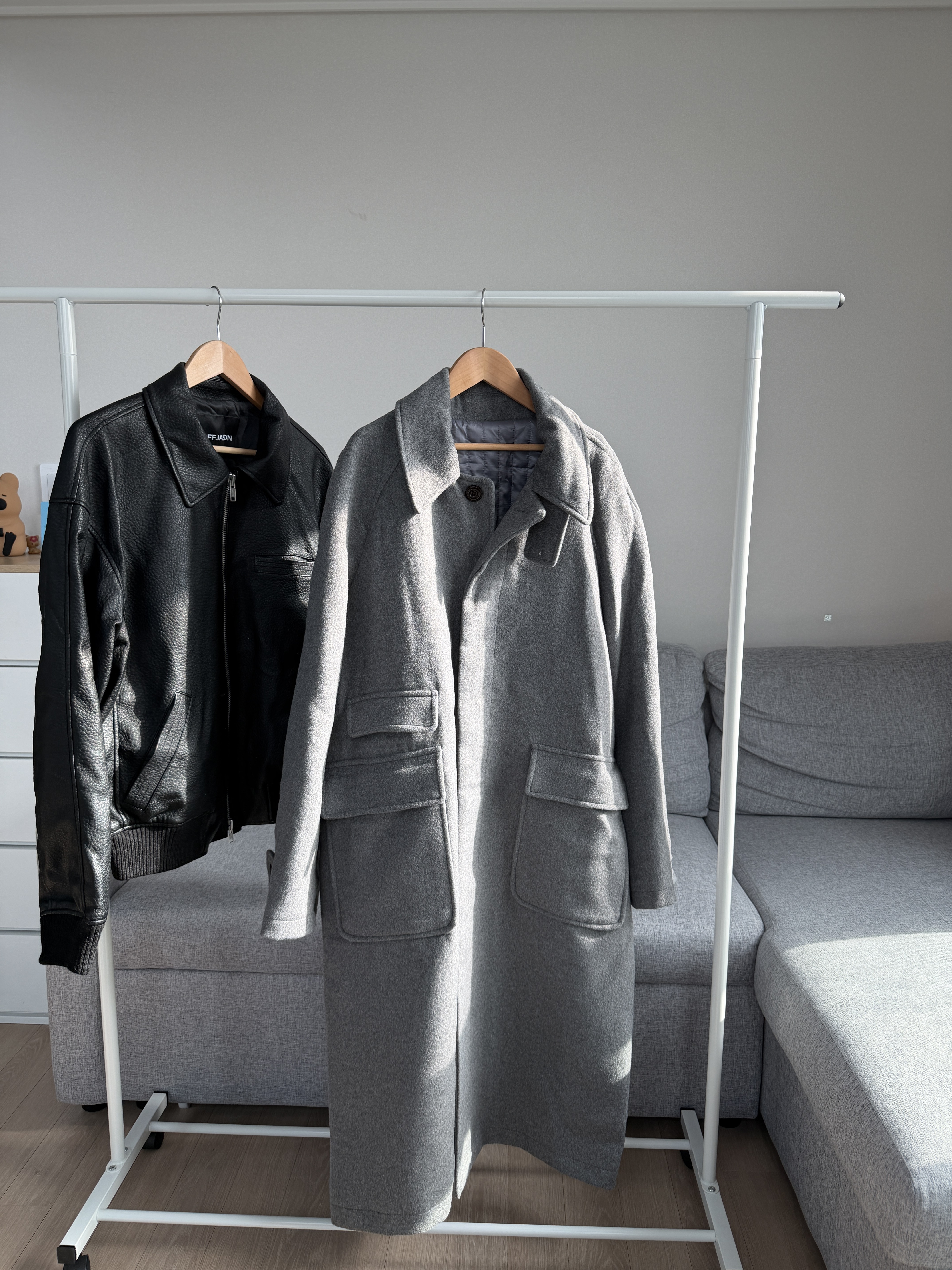 二手衣／韓牌 多口袋質感韓系大衣 灰色 9.5成新