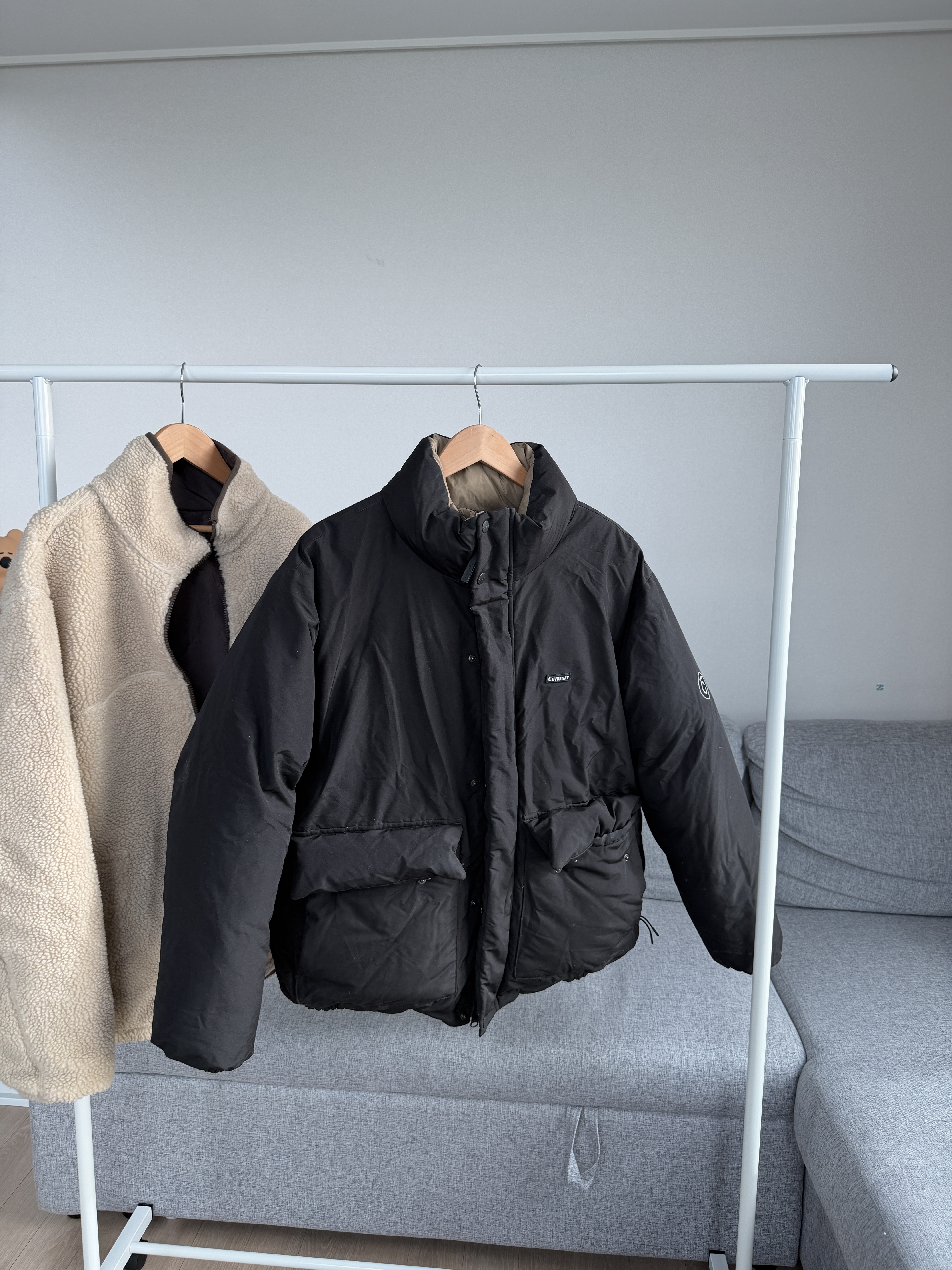 二手衣／韓國潮牌 COVERNAT 吐司羽絨外套 黑色 8成新