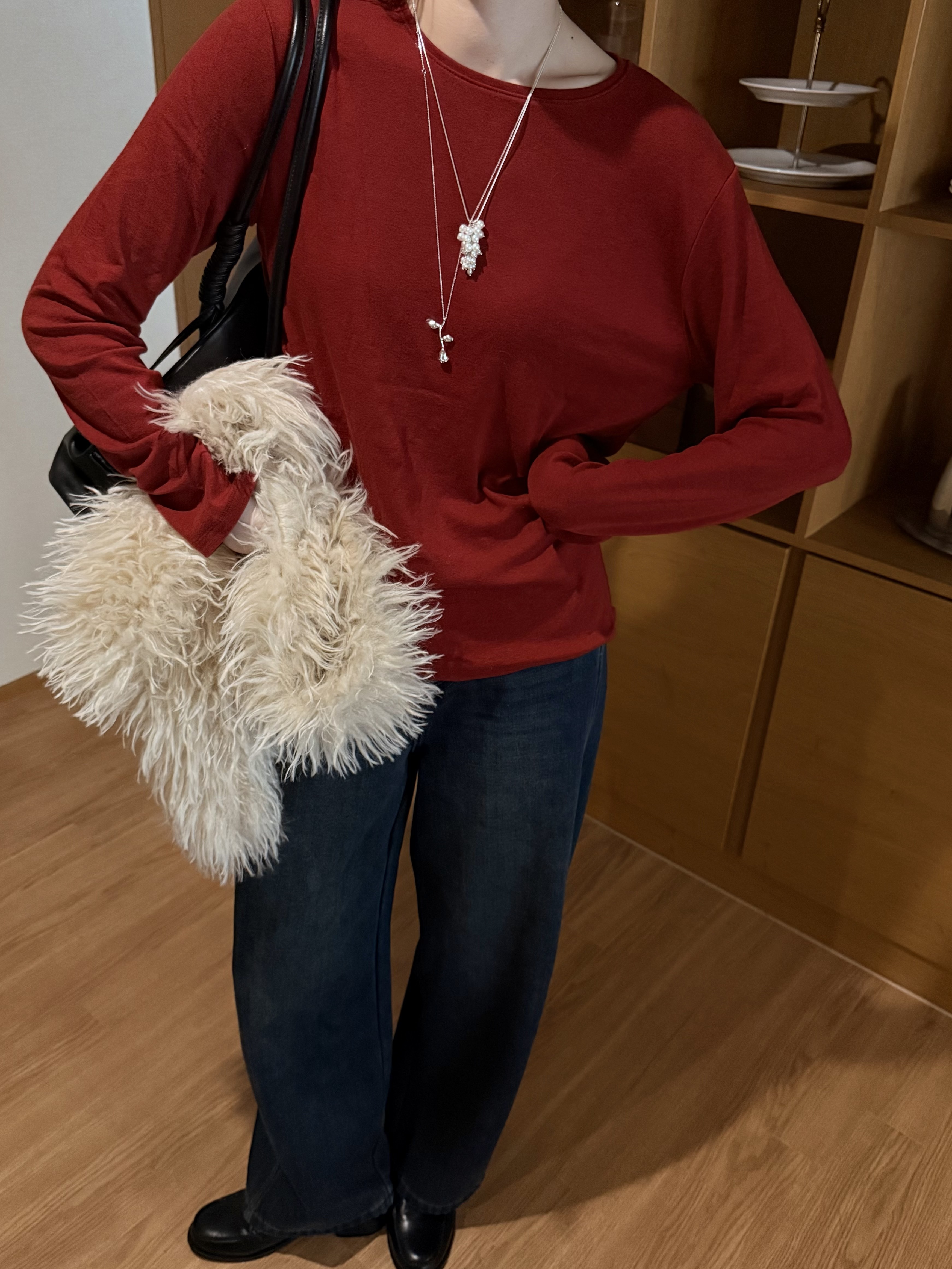 超級爆推!!!一級戰區羊毛天絲圓領衣/8色均碼/紅