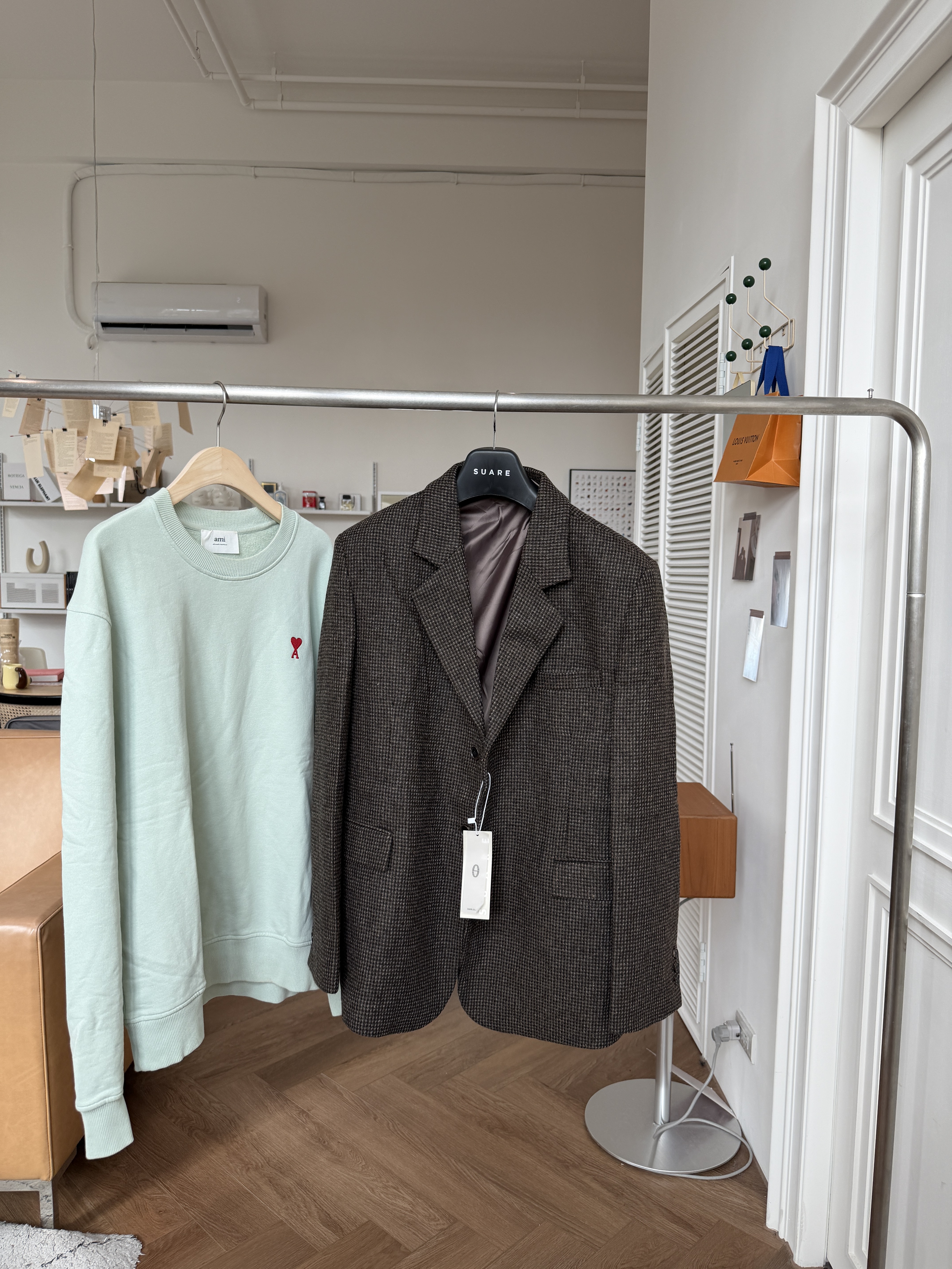 二手衣／韓國潮牌 SUARE 韓系格紋西裝外套 全新