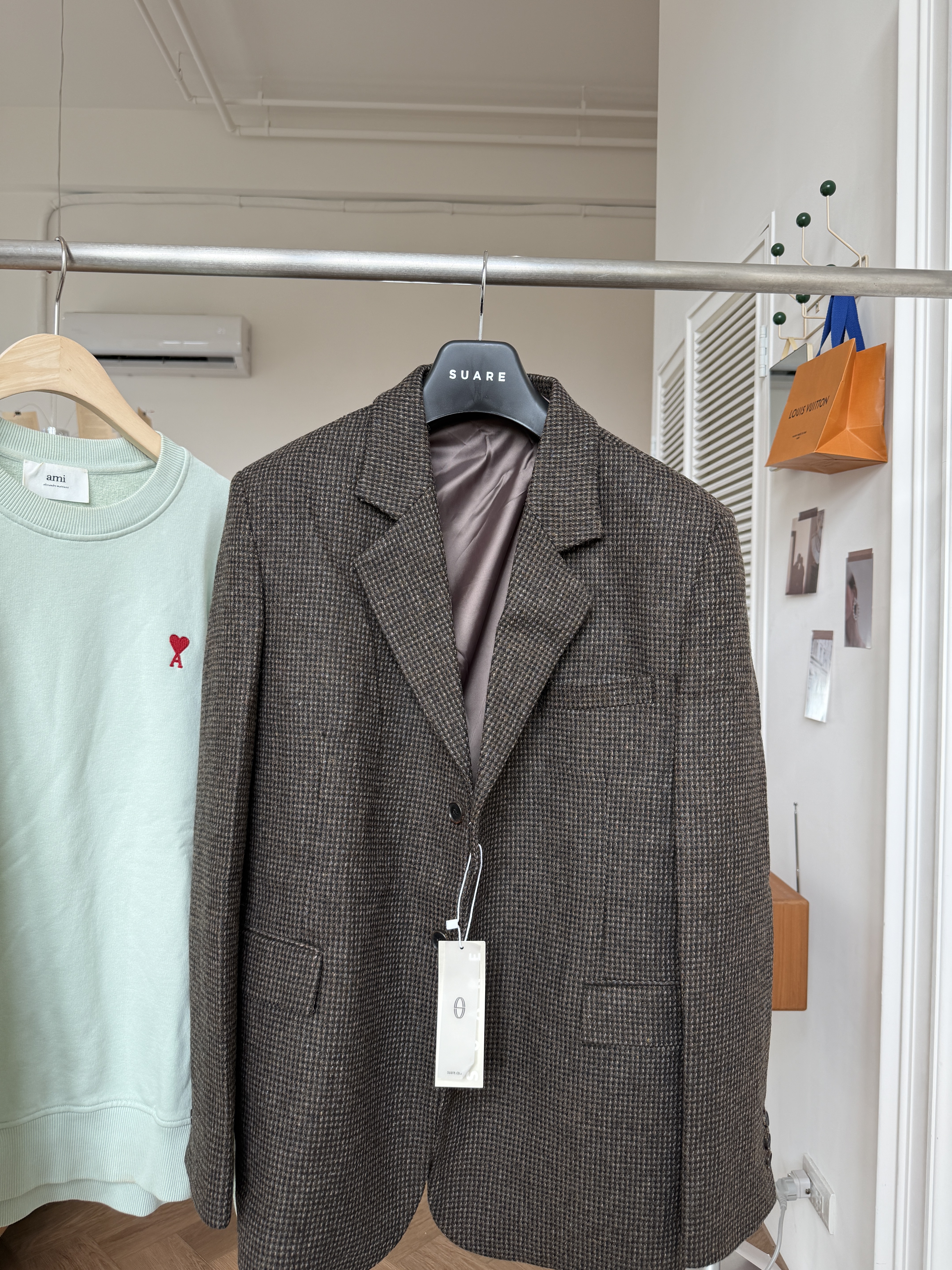 二手衣／韓國潮牌 SUARE 韓系格紋西裝外套 全新