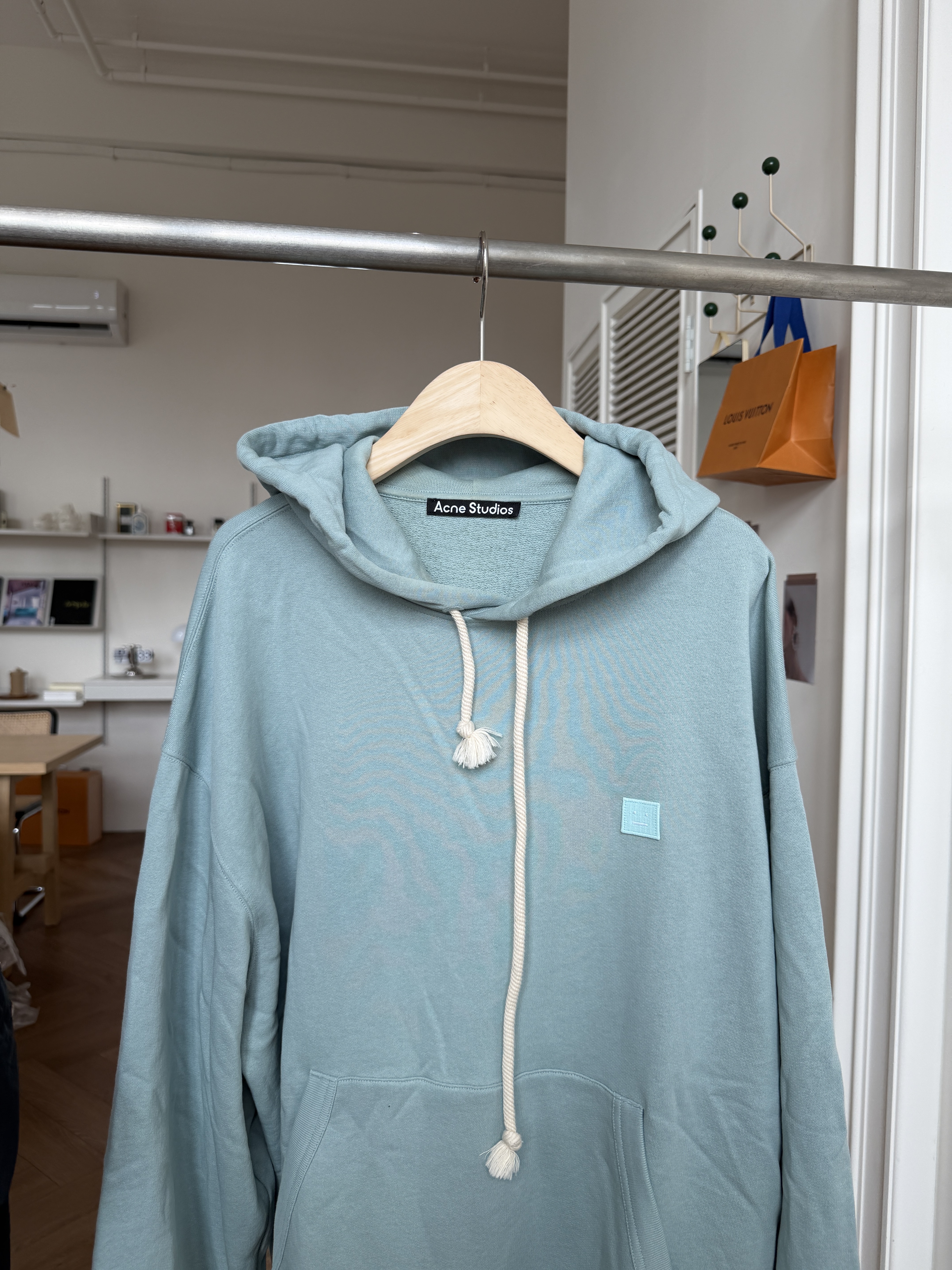 二手衣／Acne Studios LOGO連帽寬鬆上衣 藍色 9.5成新