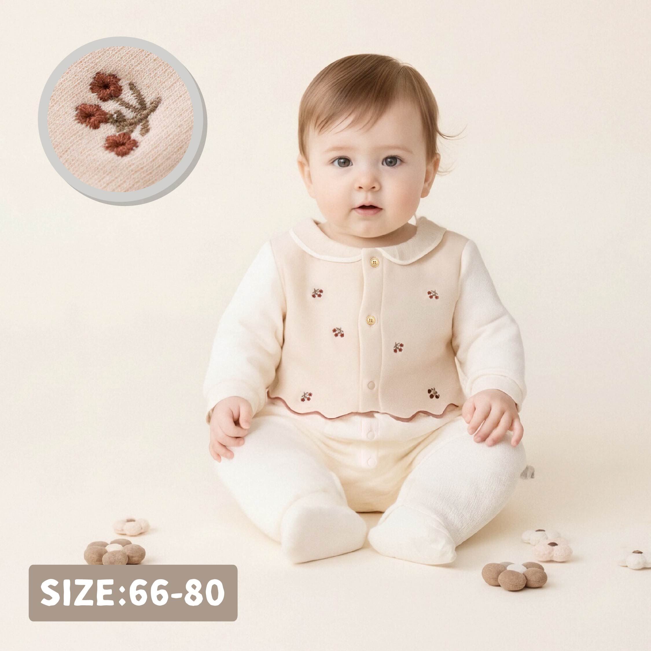 純淨系列【T3116】氣質小花假兩件連身衣