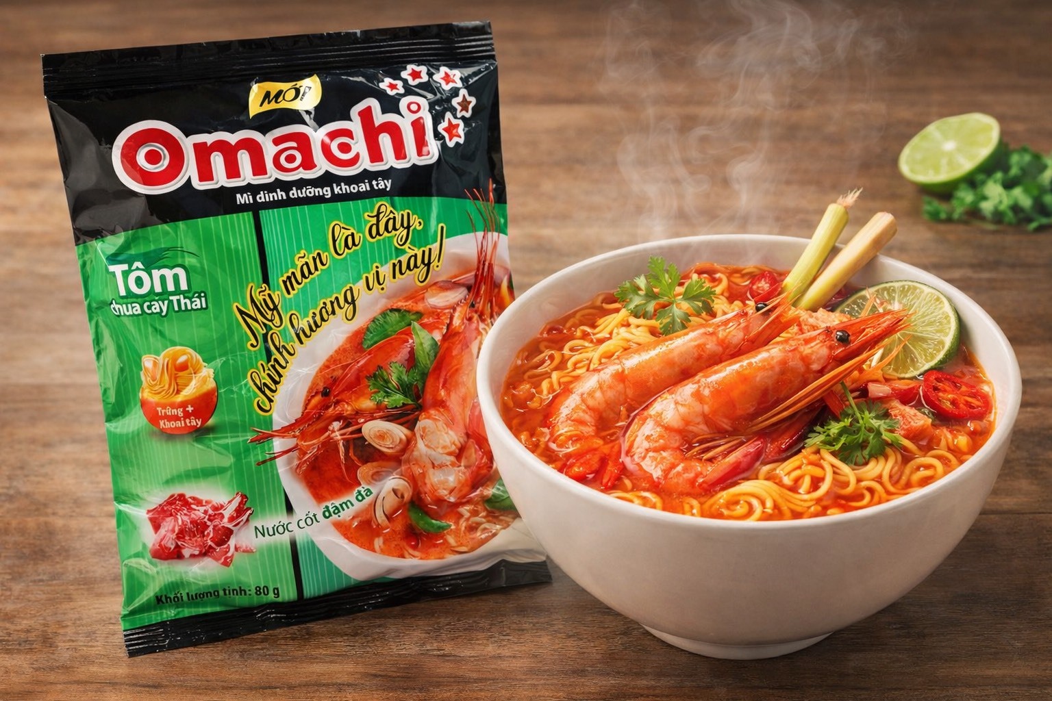 Omachi Shrimp Hot & Sour Instant Noodle
