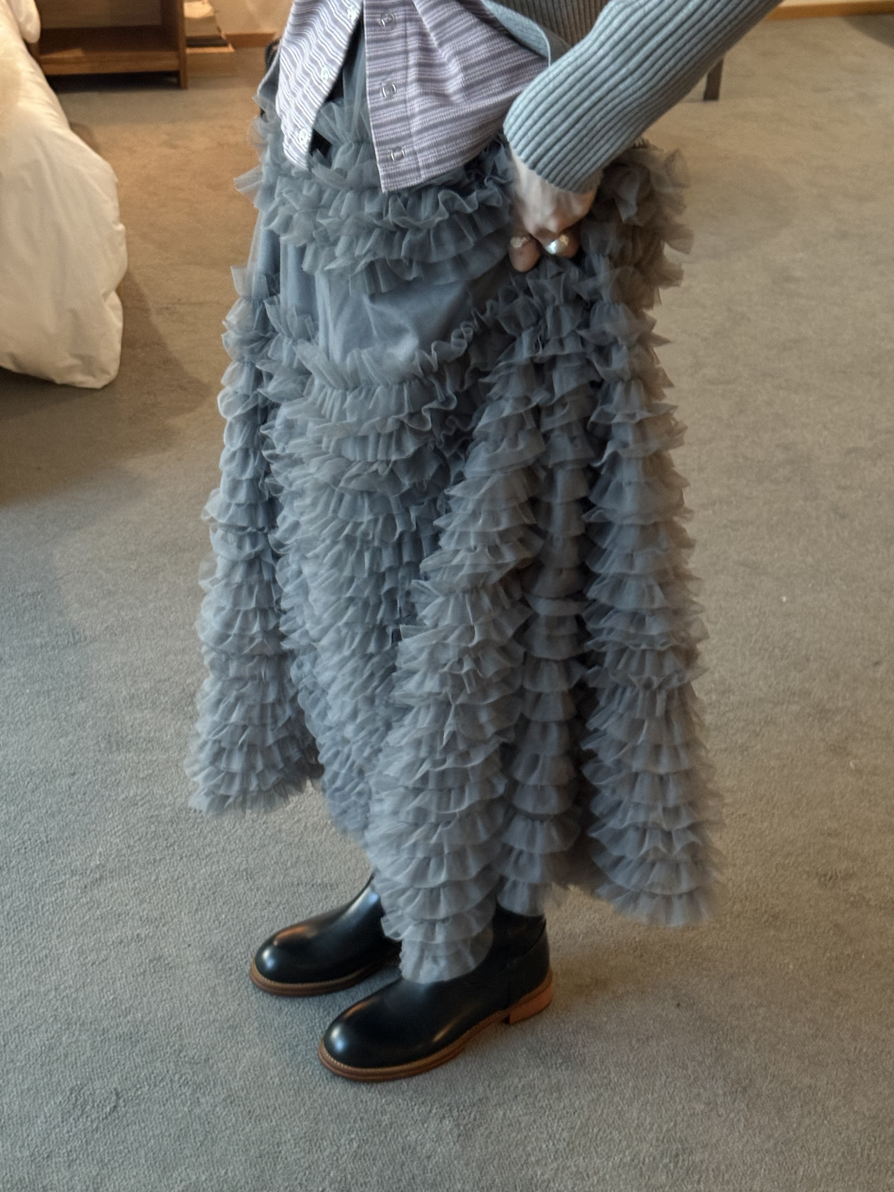 輕婚紗等級四季可穿抗皺紗裙/2色均碼/藍灰