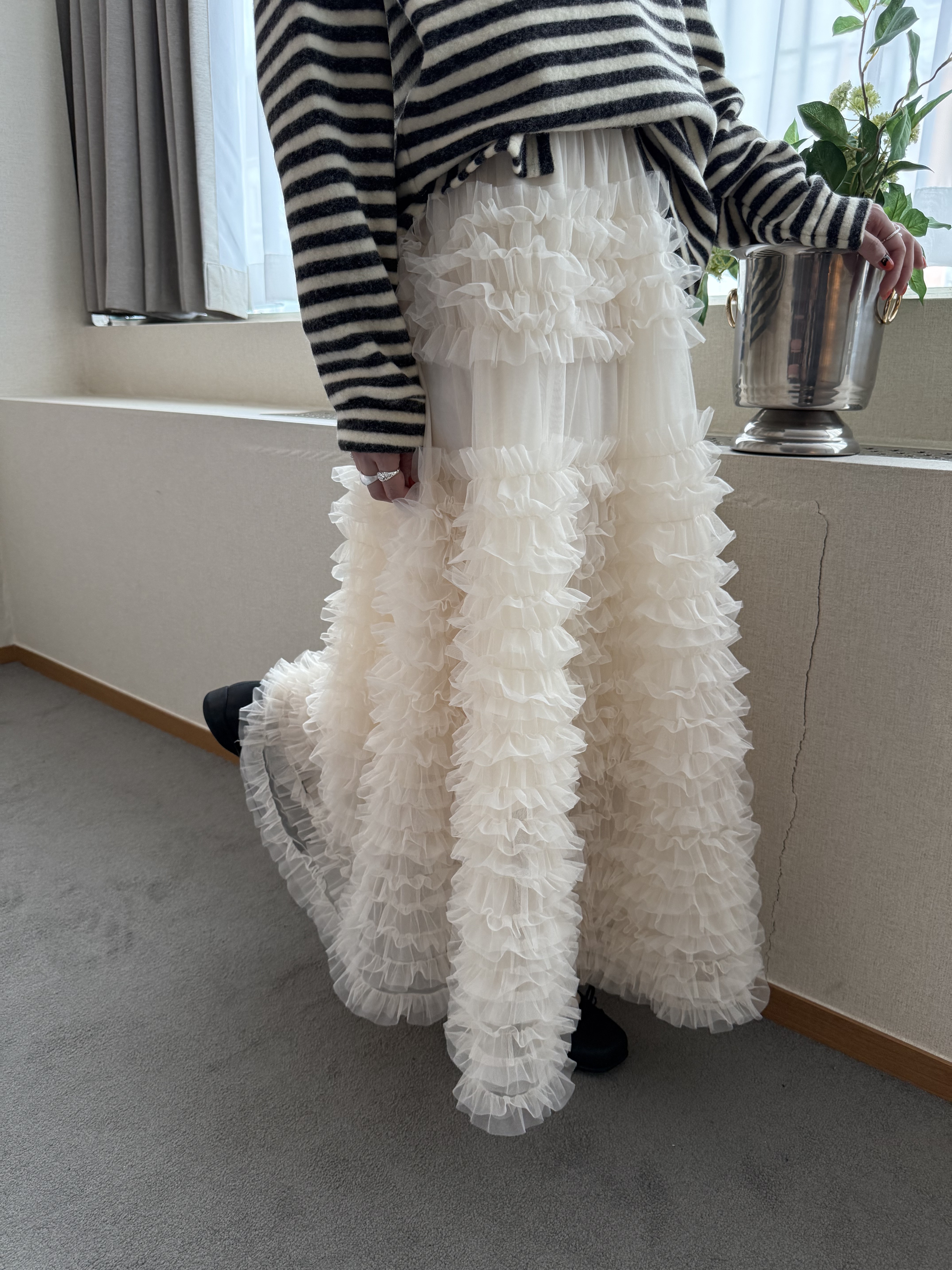 輕婚紗等級四季可穿抗皺紗裙/2色均碼/米杏