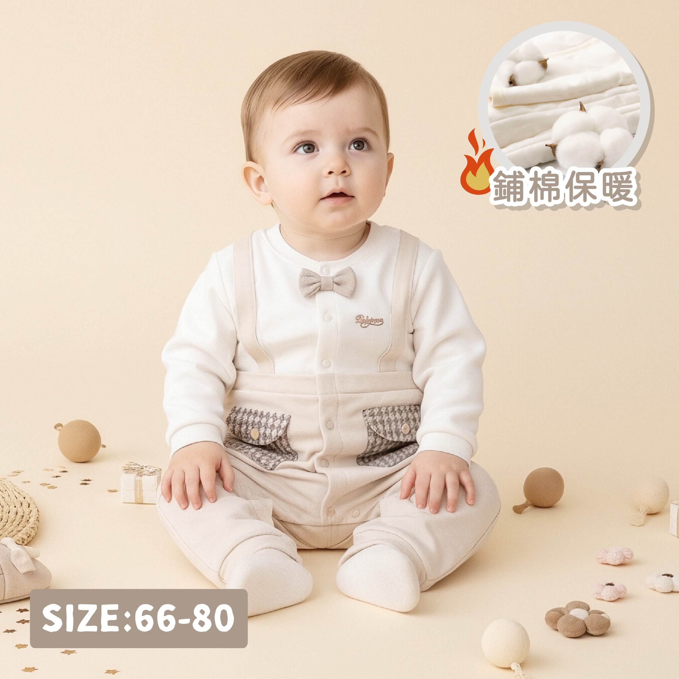 純淨系列【T5009】千鳥格口袋設計鋪棉連身衣