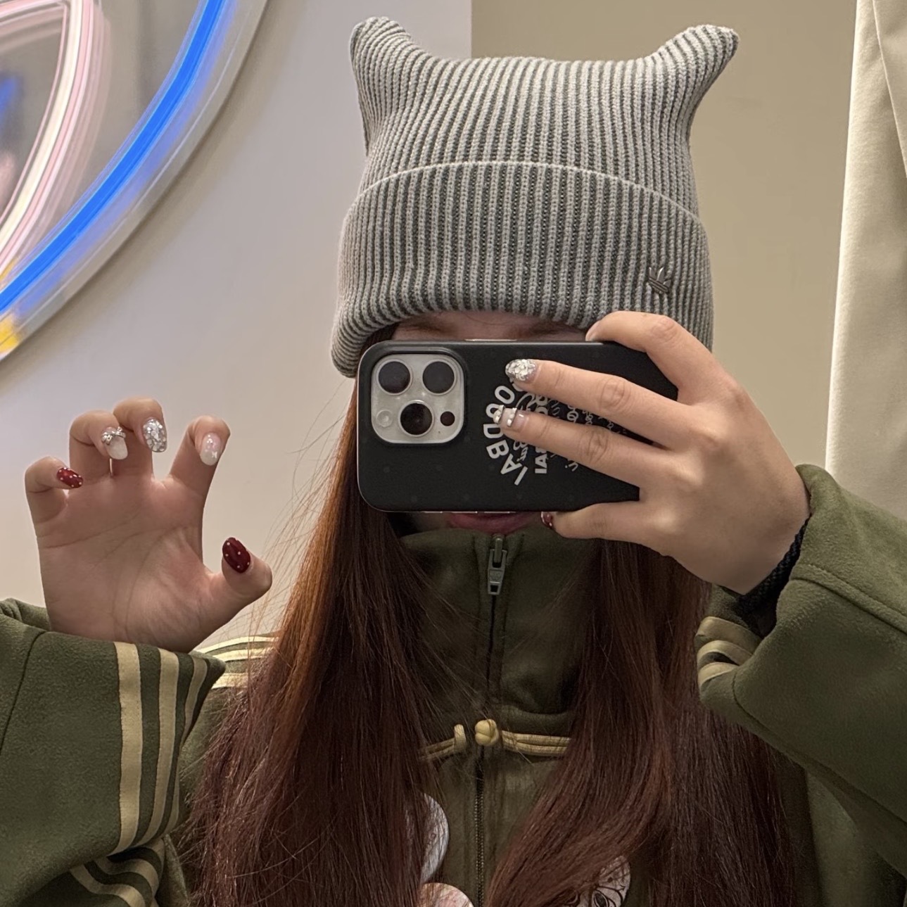 ADIDAS 貓耳毛帽 帽子 愛迪達 兩色 IA8909 IA8910