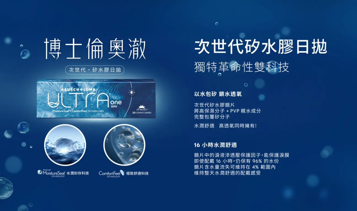 博士倫,輕水氧,奧澈,矽水膠,透明日拋