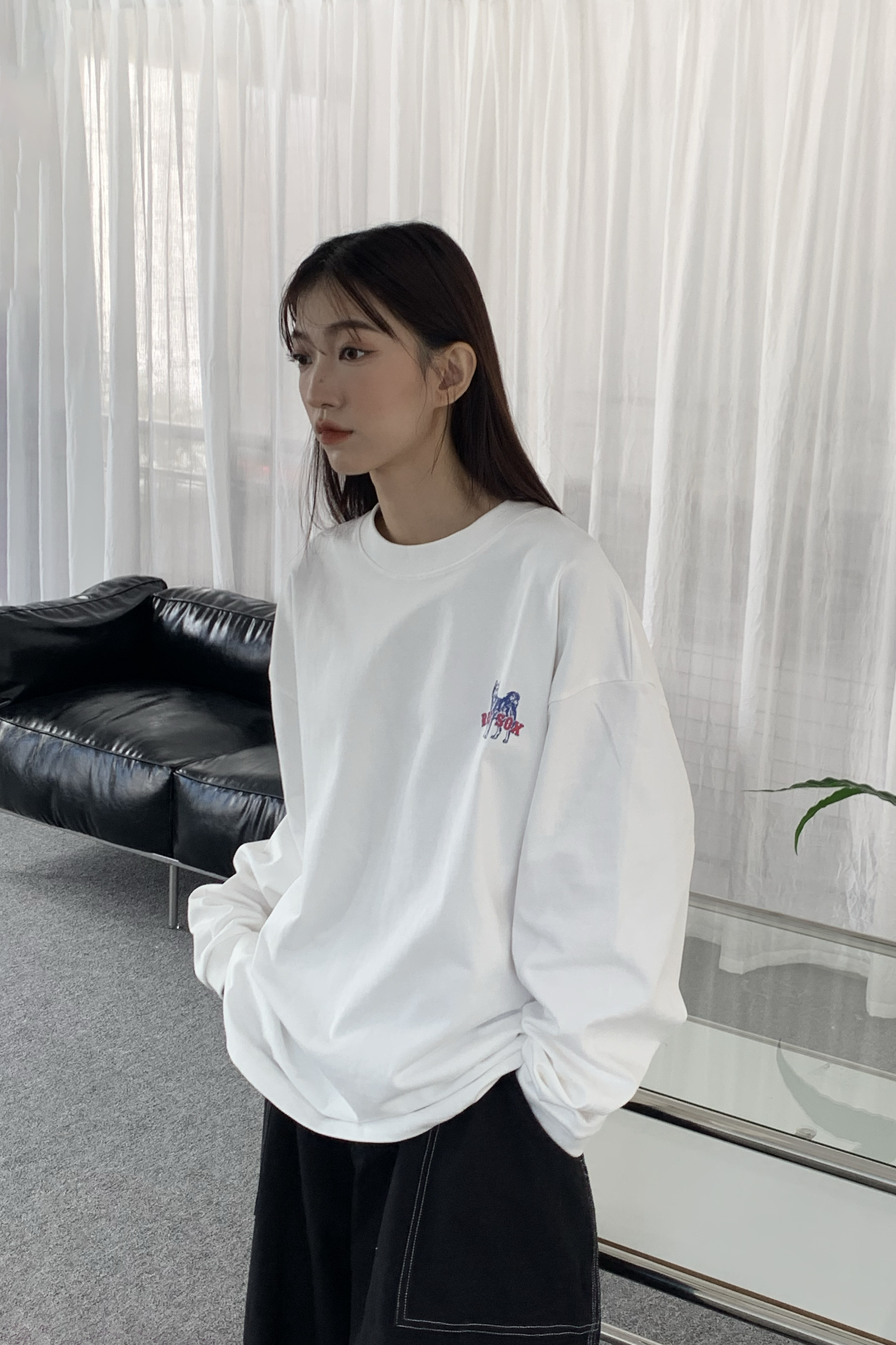 REDSOX小圖長袖t 2色