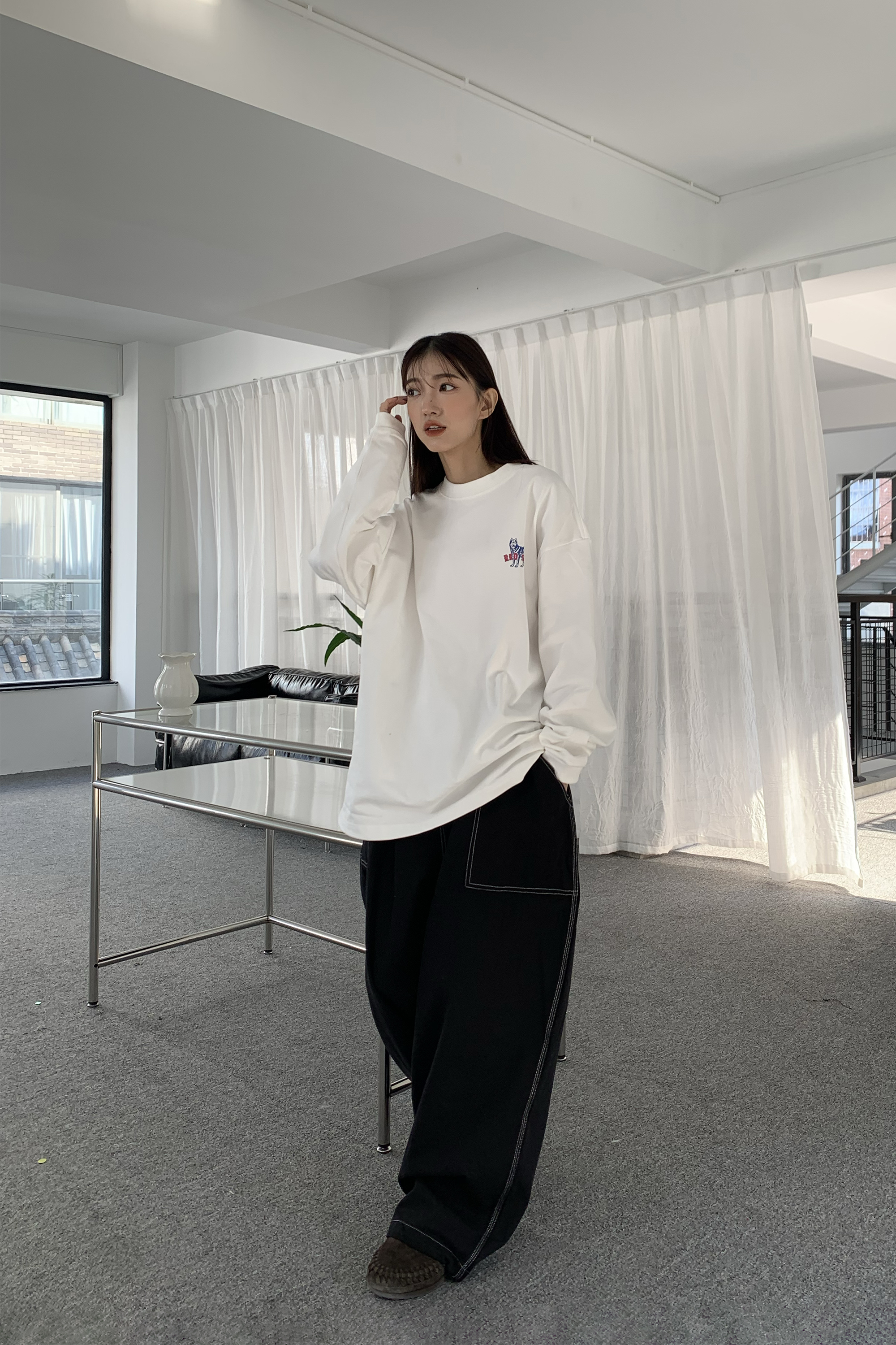 REDSOX小圖長袖t 2色