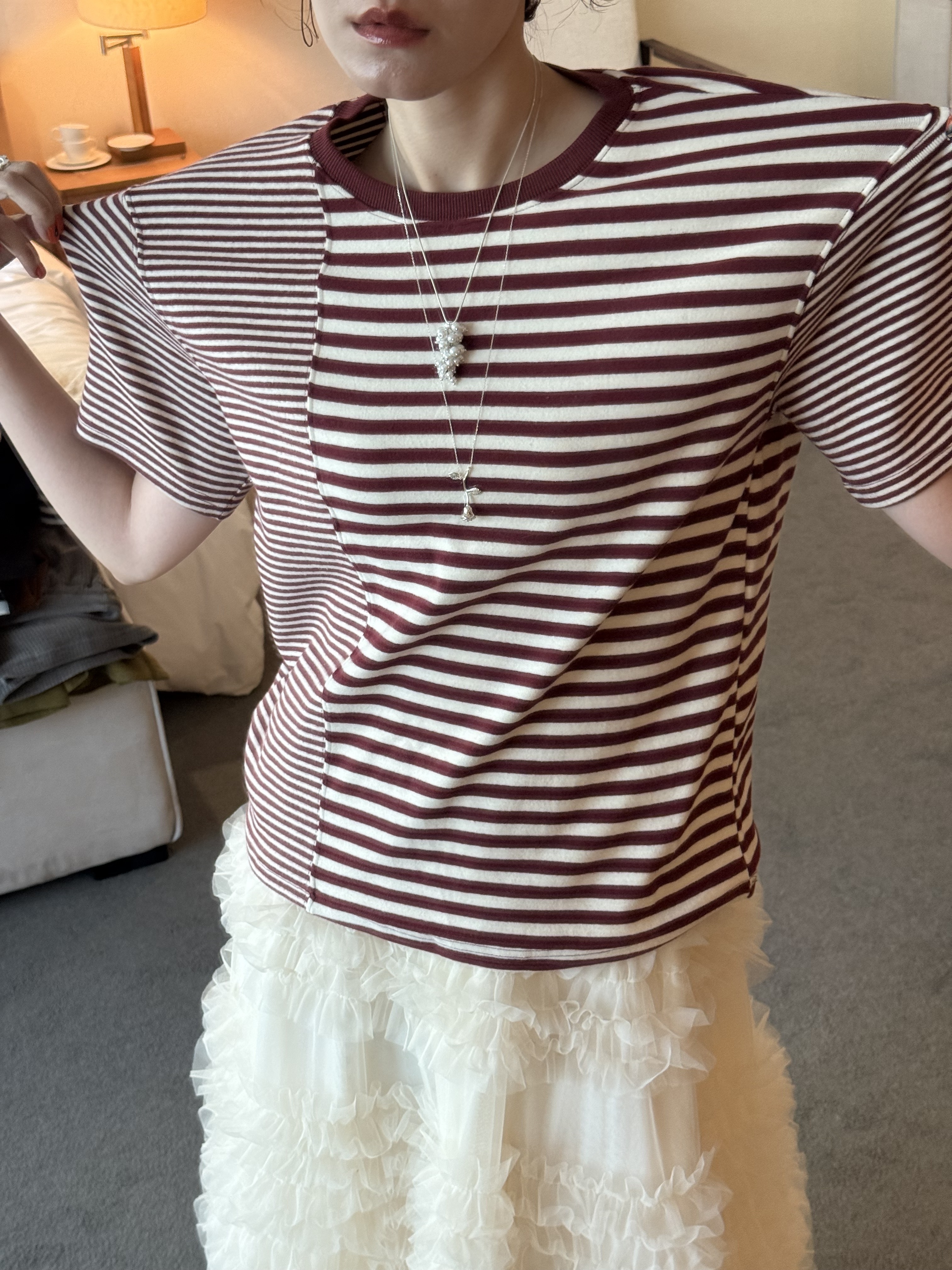 條控必收設計師厚棉衣/3色均碼/紅