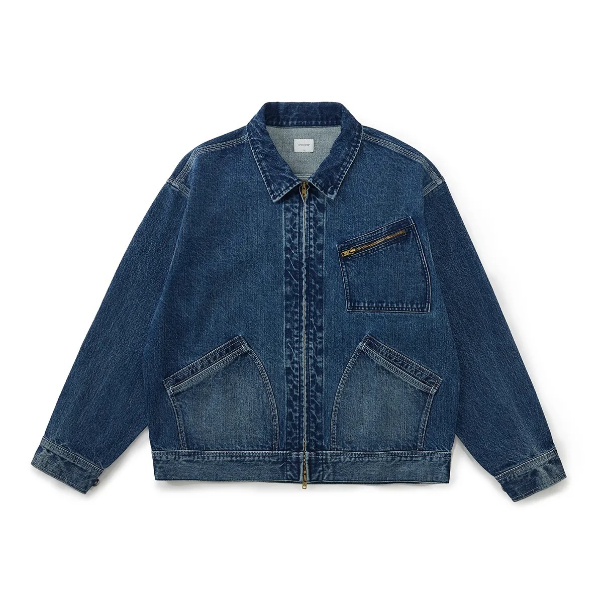 Broshood 水洗拉鍊牛仔夾克丹寧外套