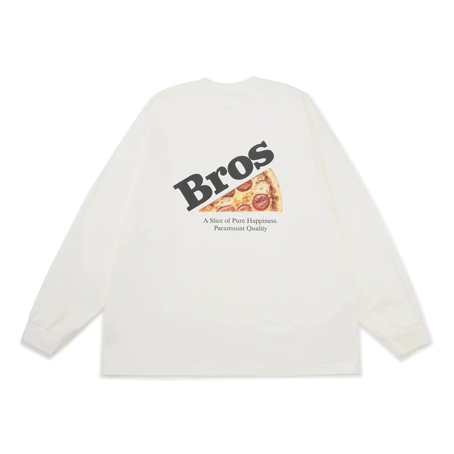 Broshood 披薩直噴印花圓領長袖Tee