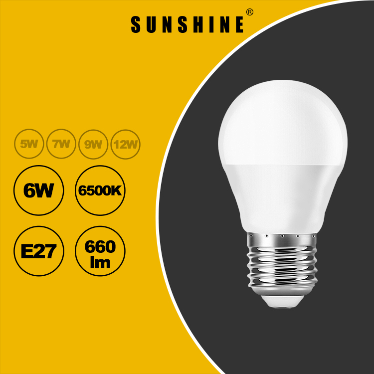 LED燈膽(A50球膽) 6W E27大螺頭 白光6500K / 黃光3000K LGT-6E27D/W