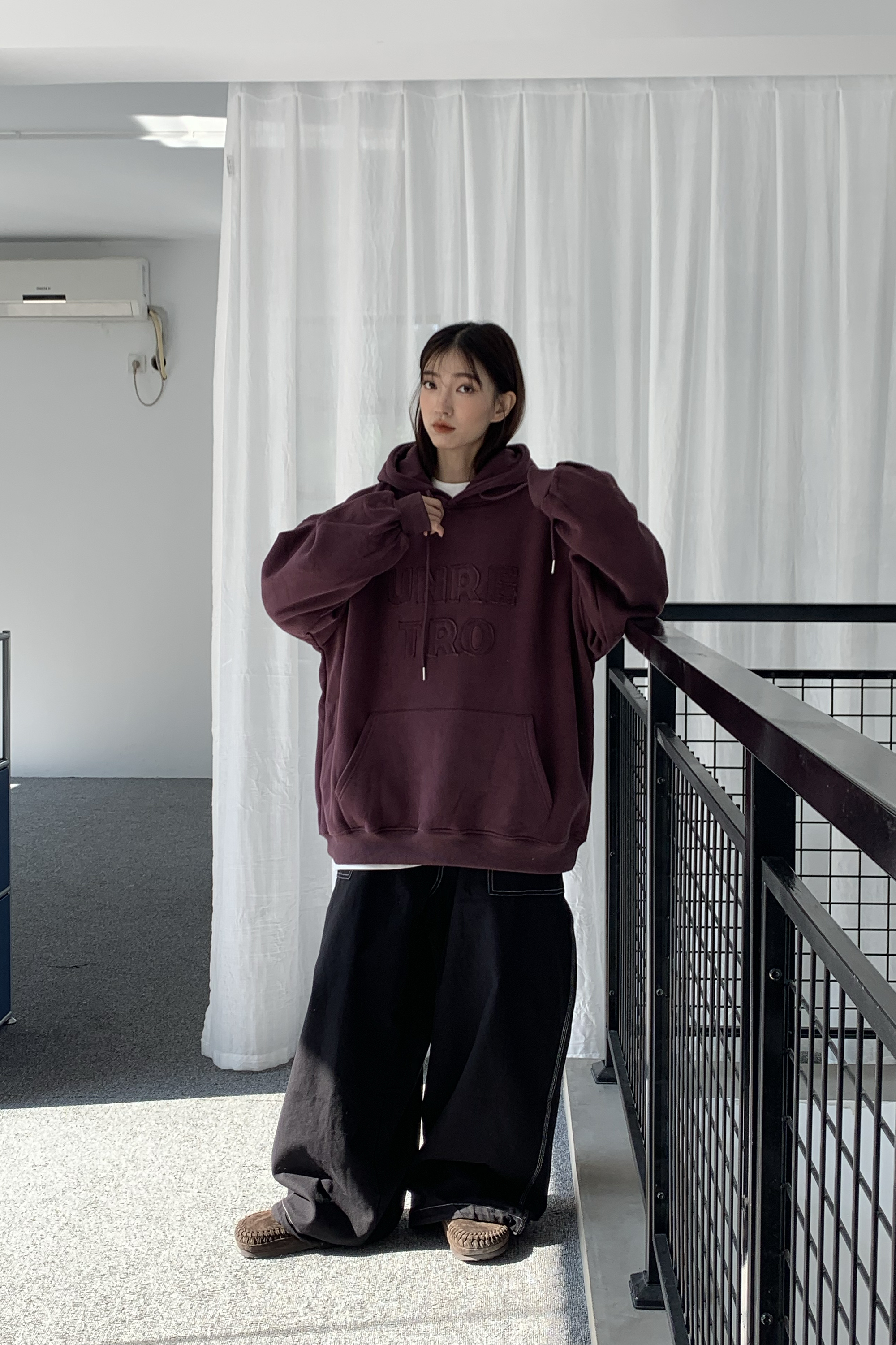 立體字母不收邊刷毛t 4色