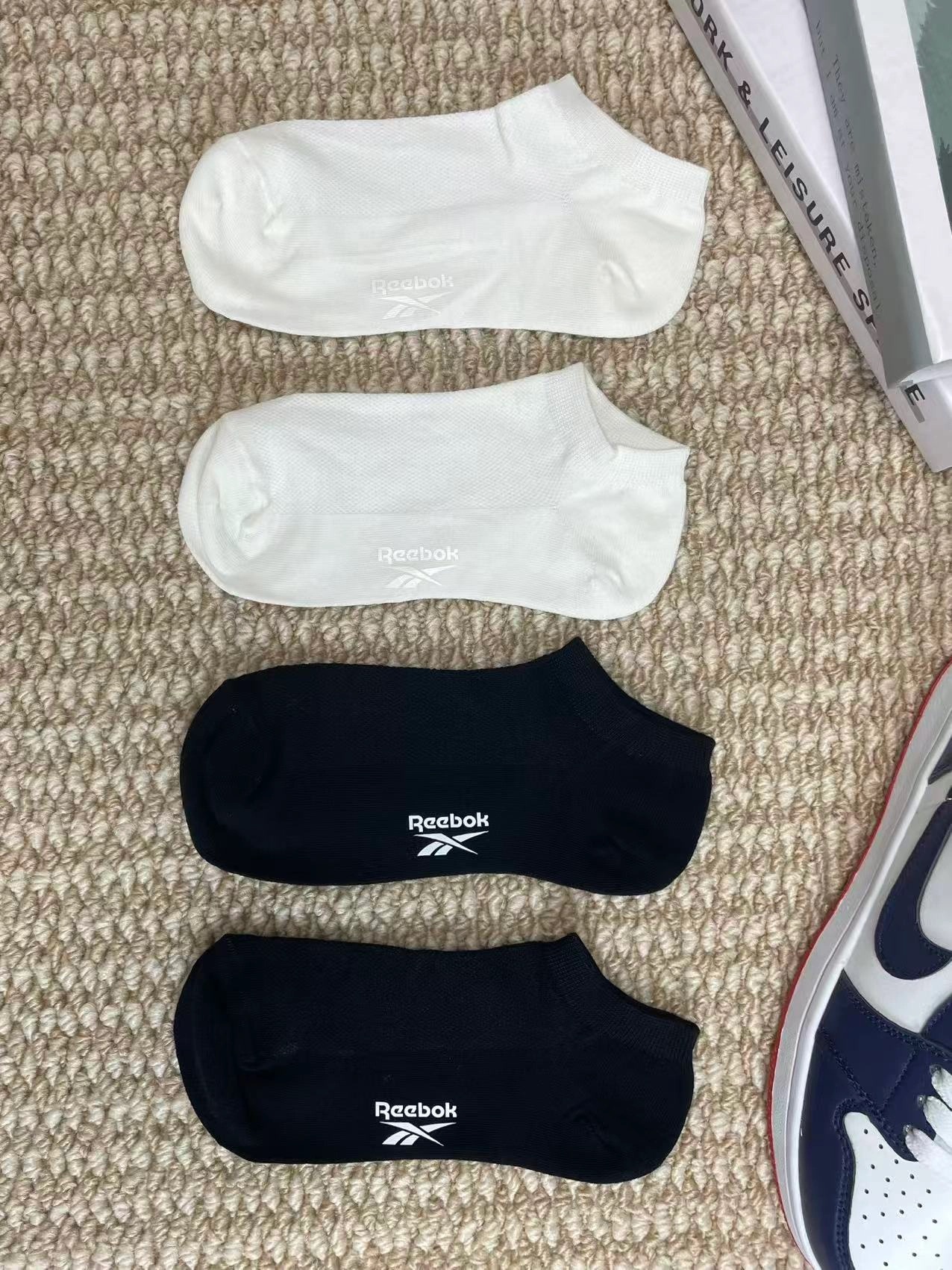 代購-Reebok 7A抗菌 純色網眼簡約 透氣吸汗 8雙裝